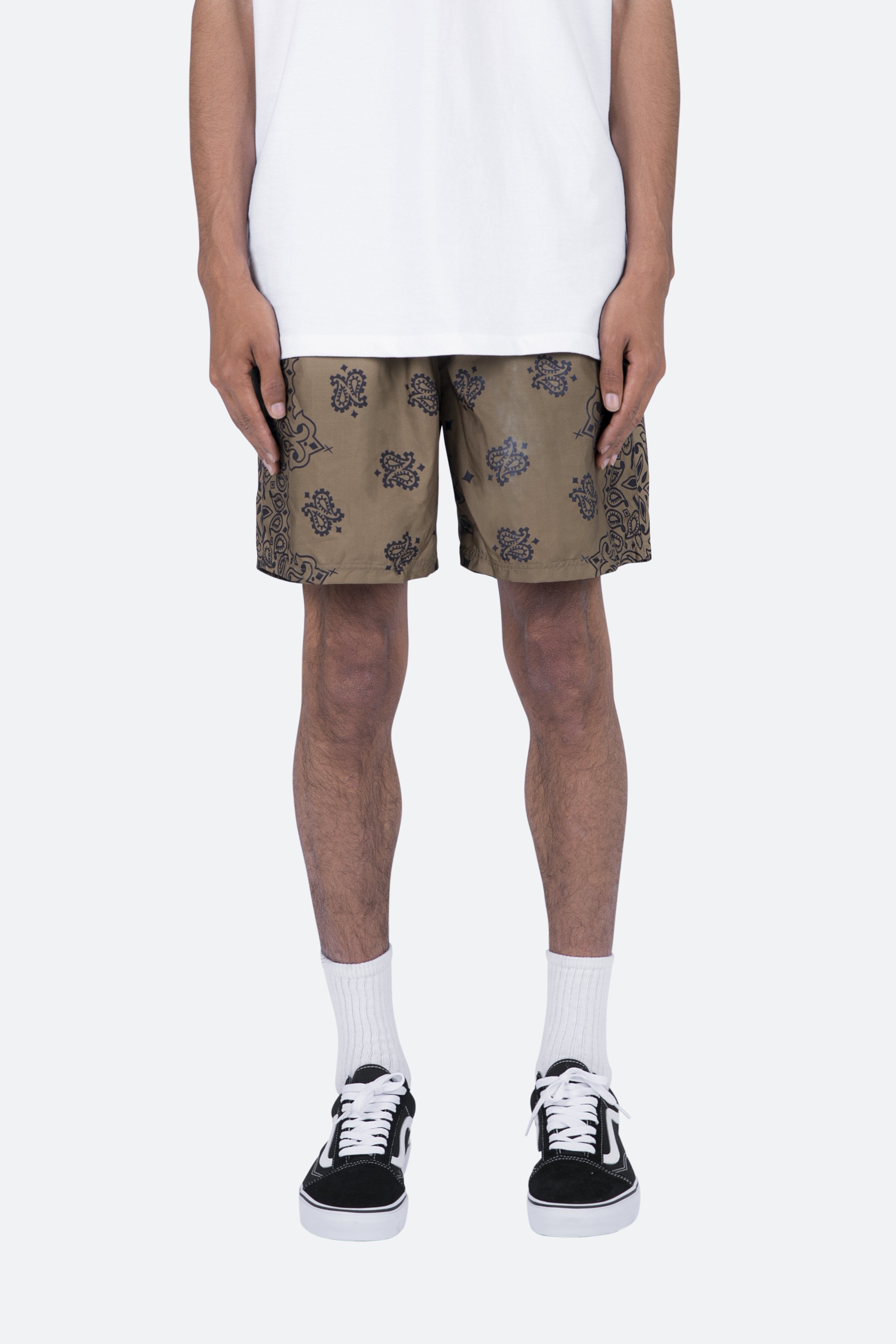 Nylon Paisley Shorts - Brown sold by MNML product image thumbnail 3