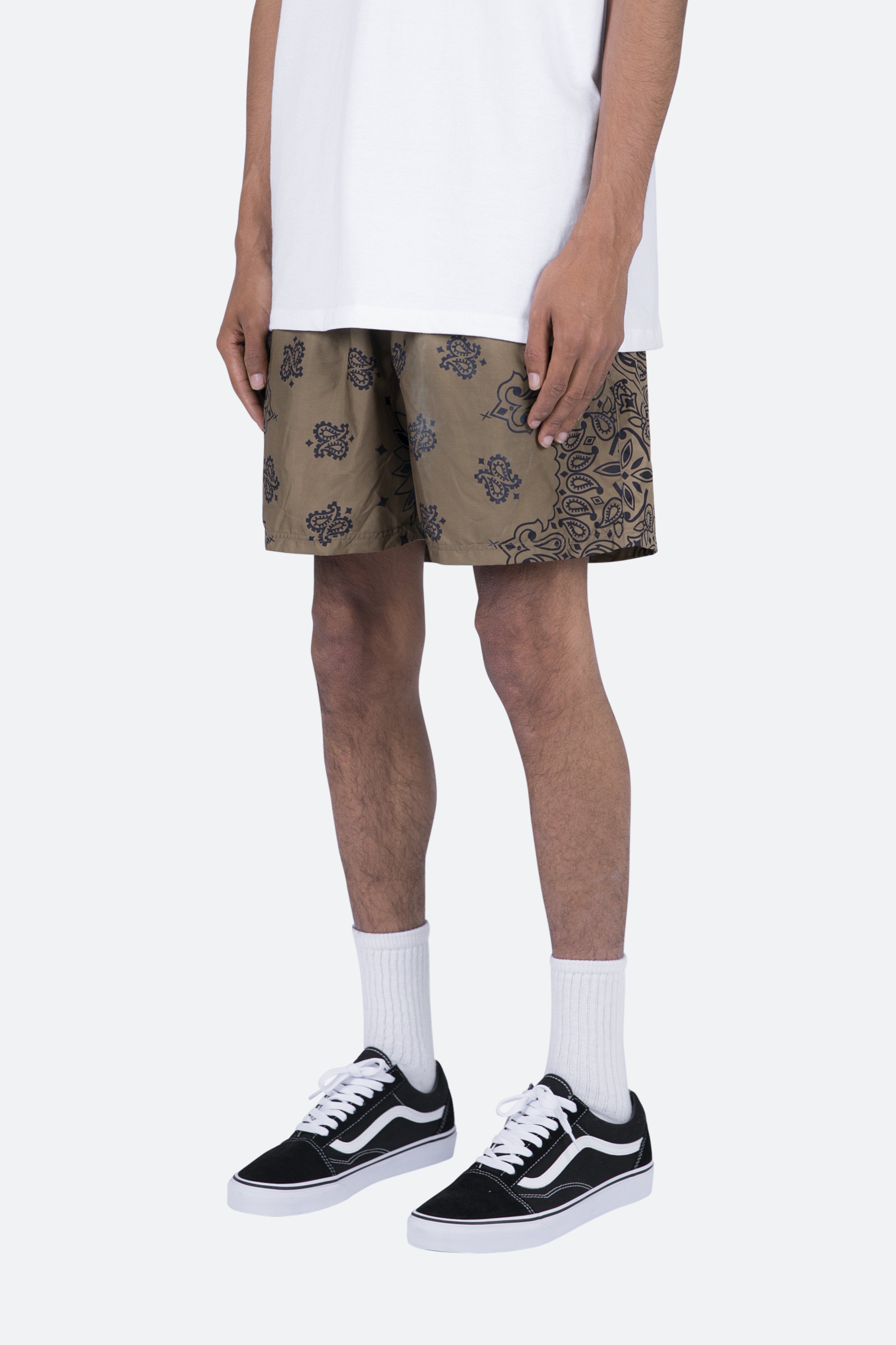 Nylon Paisley Shorts - Brown sold by MNML product image thumbnail 4