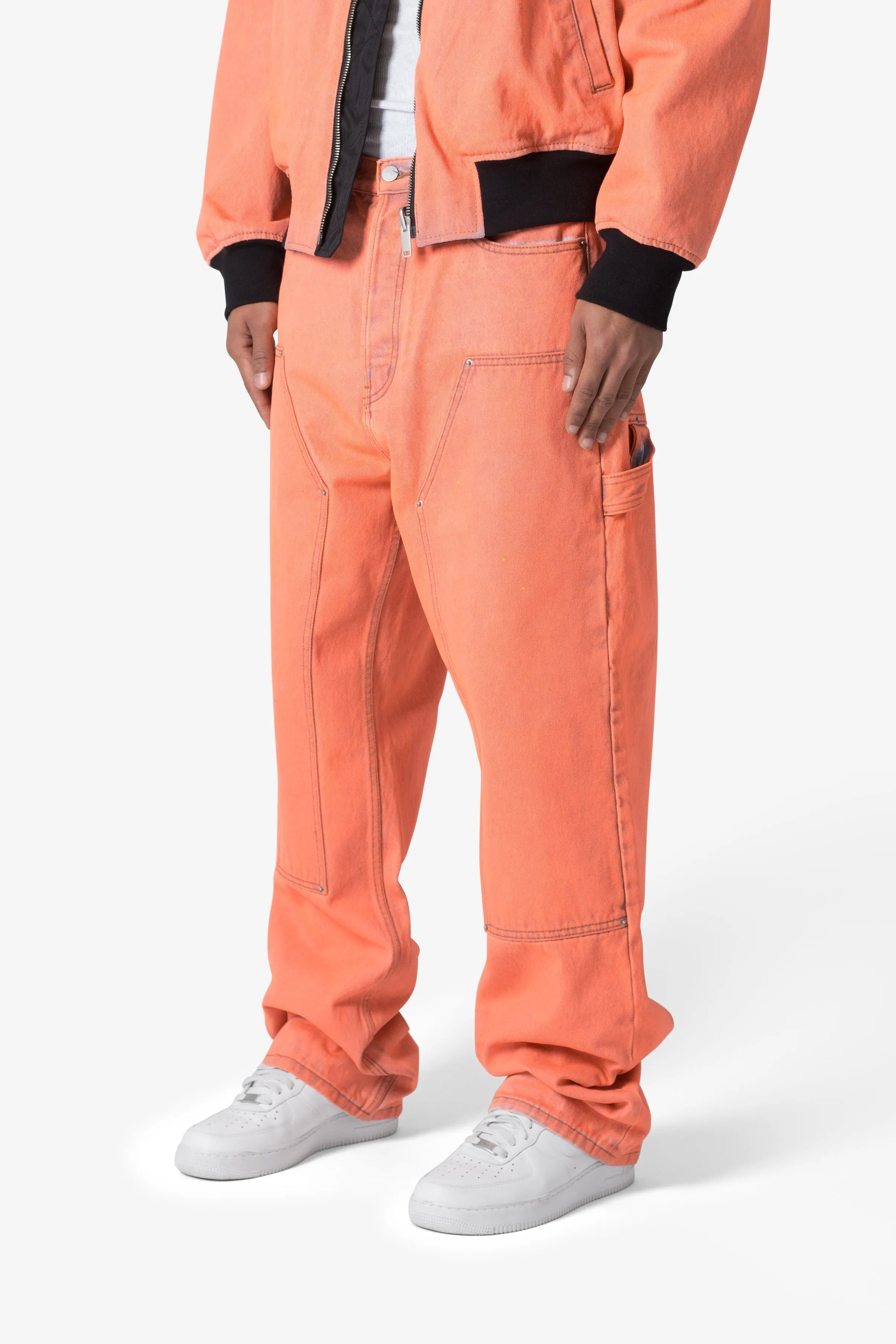 Ultra Baggy Double Knee Denim - Orange sold by MNML product image thumbnail 3