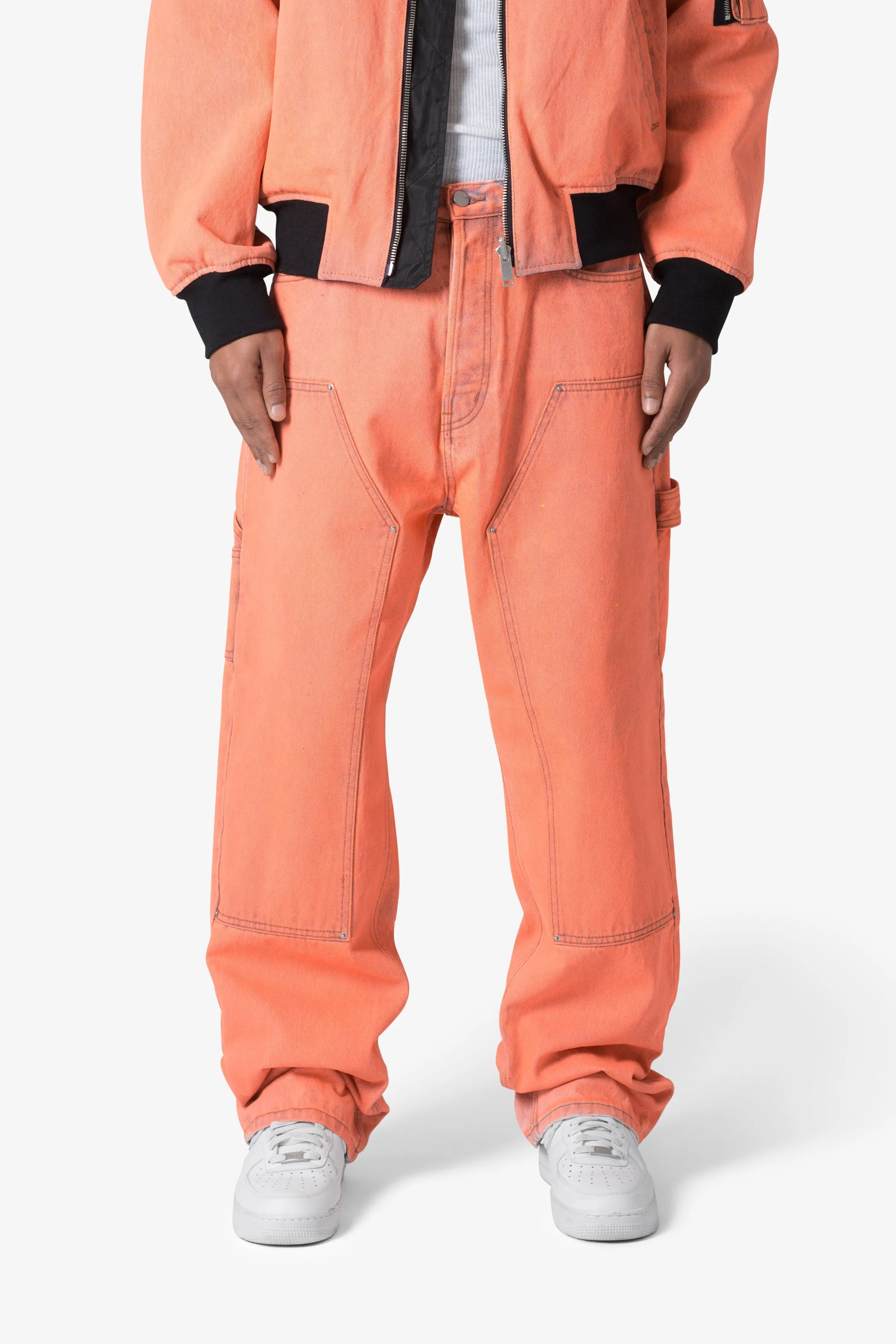 Ultra Baggy Double Knee Denim - Orange sold by MNML