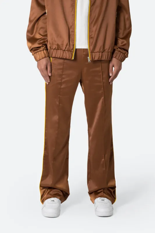Satin Stacked Pants - Brown sold by MNML