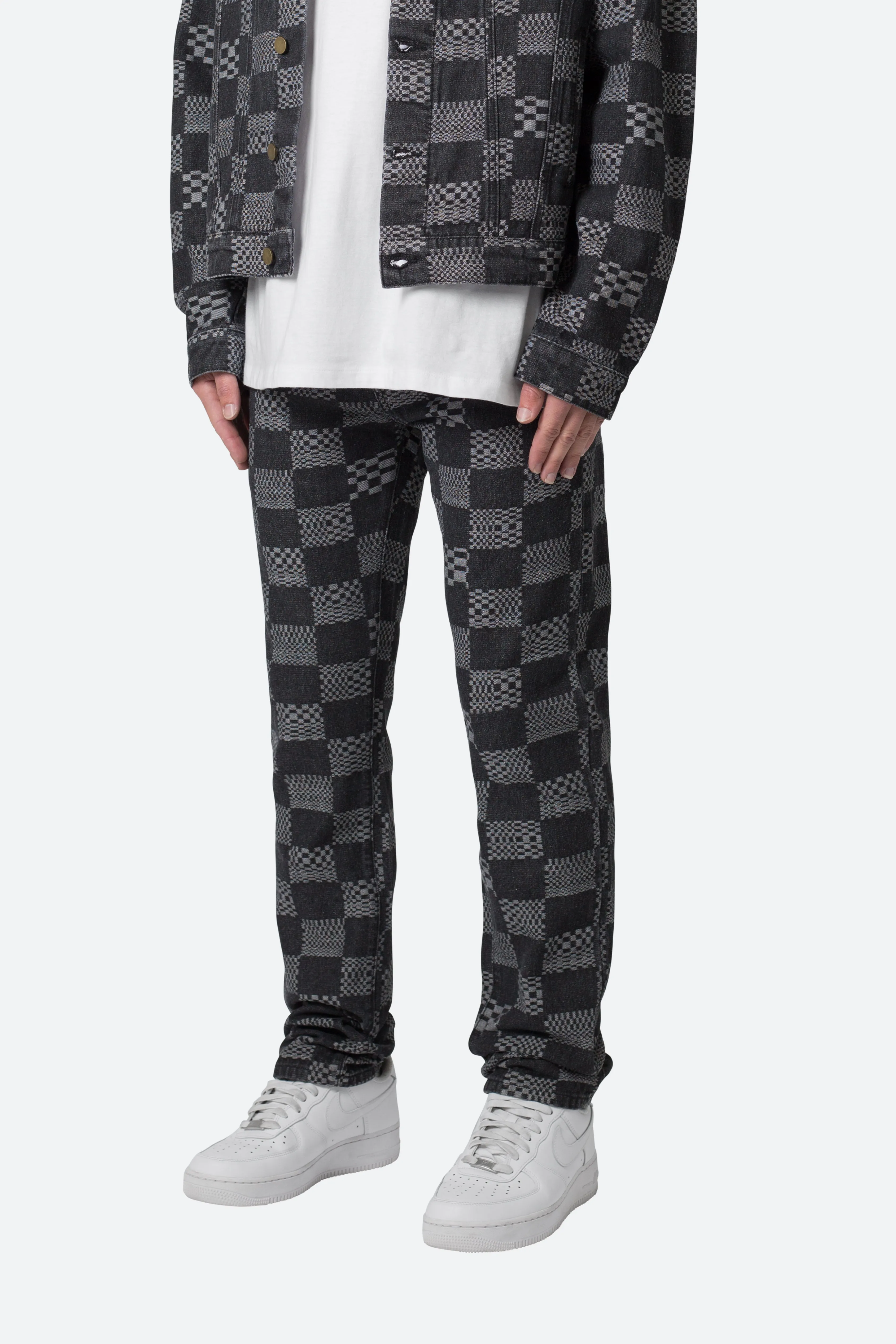 D528 Checkered Denim - Black sold by MNML product image thumbnail 3