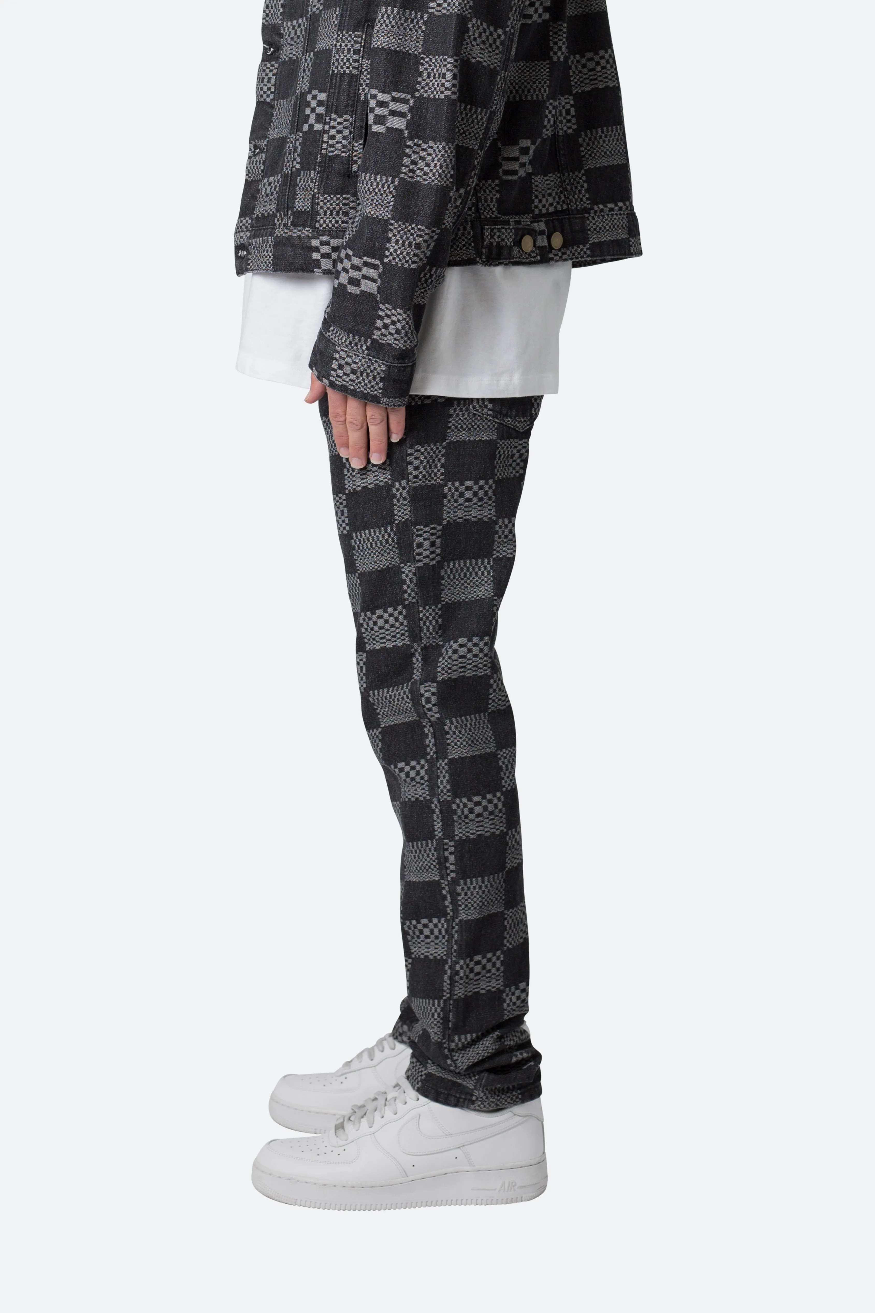 D528 Checkered Denim - Black sold by MNML product image thumbnail 4
