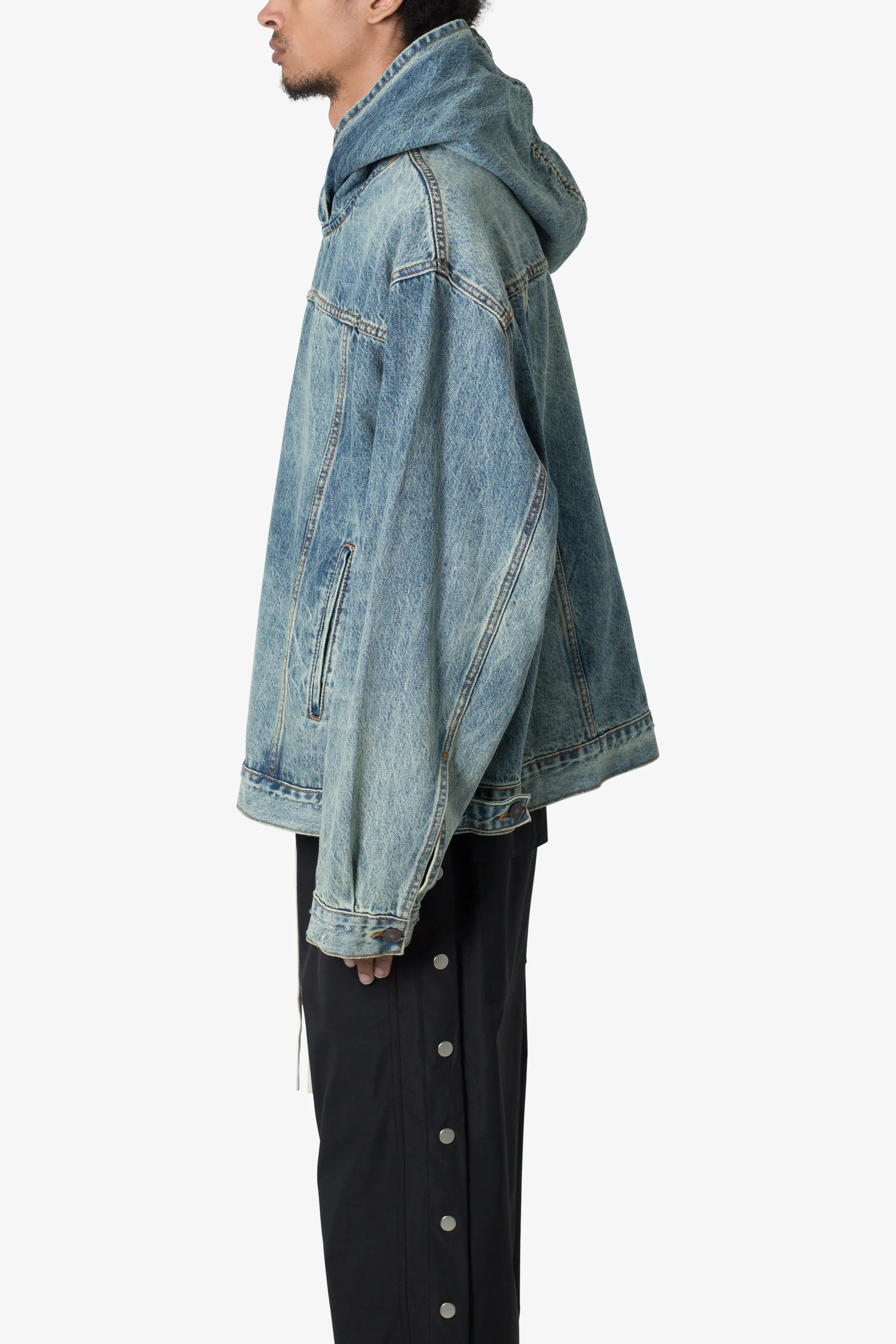 Denim Pullover Hoodie - Vintage Blue sold by MNML product image thumbnail 5