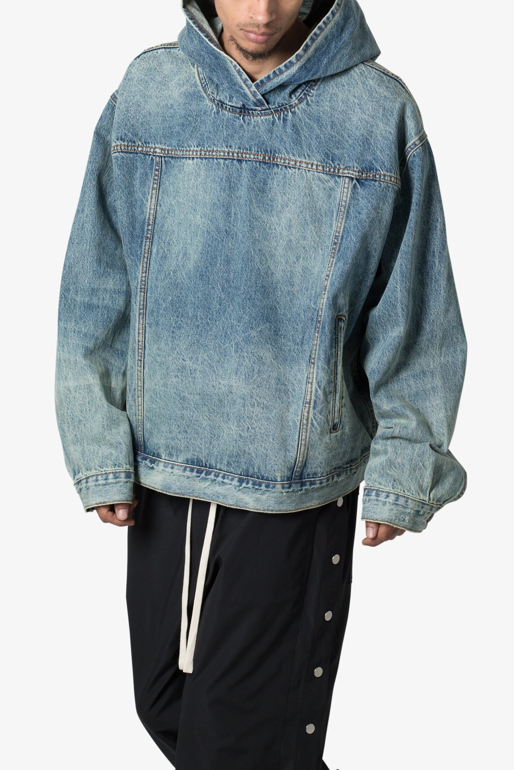 Denim Pullover Hoodie - Vintage Blue sold by MNML product image thumbnail 2