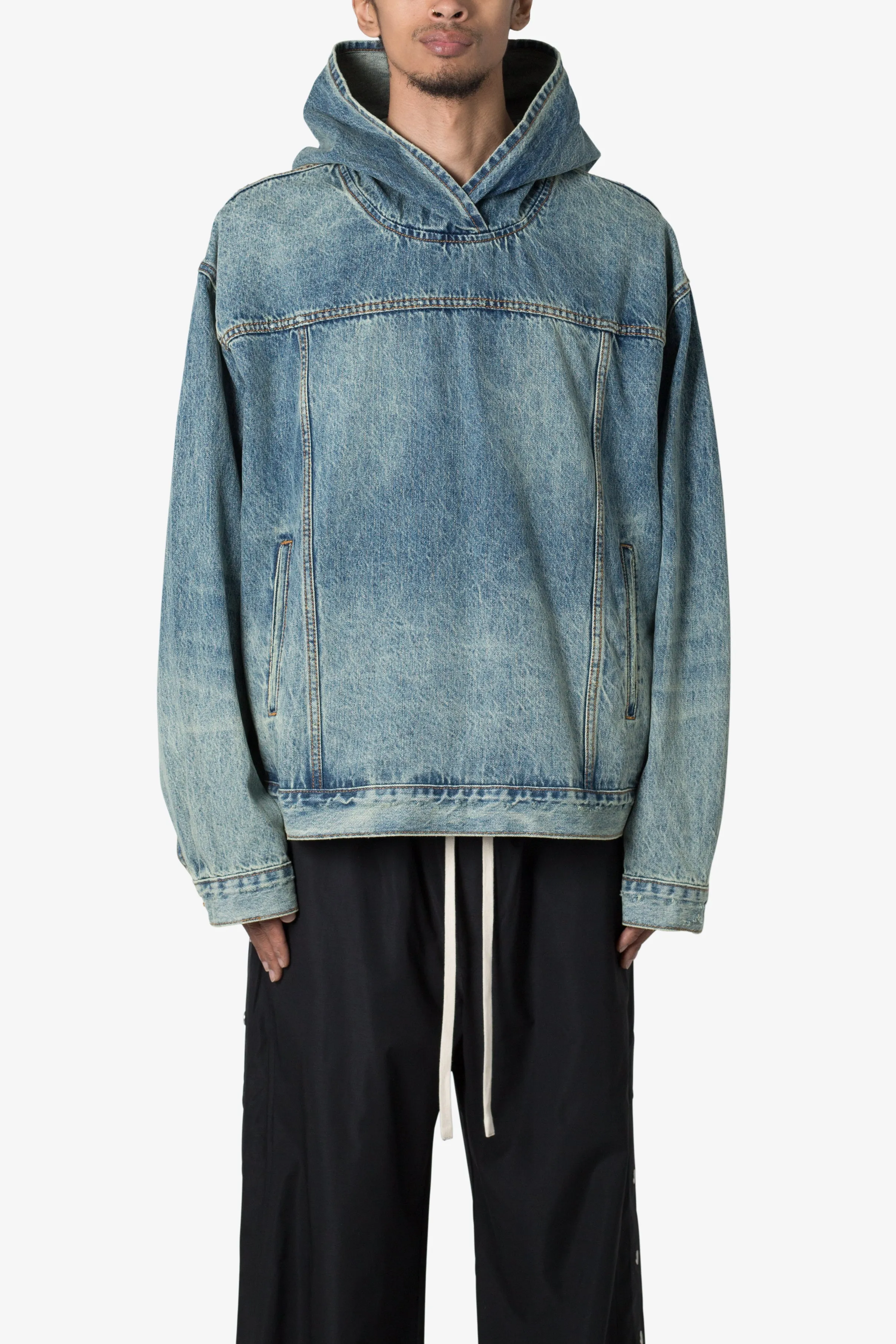 Denim Pullover Hoodie - Vintage Blue sold by MNML