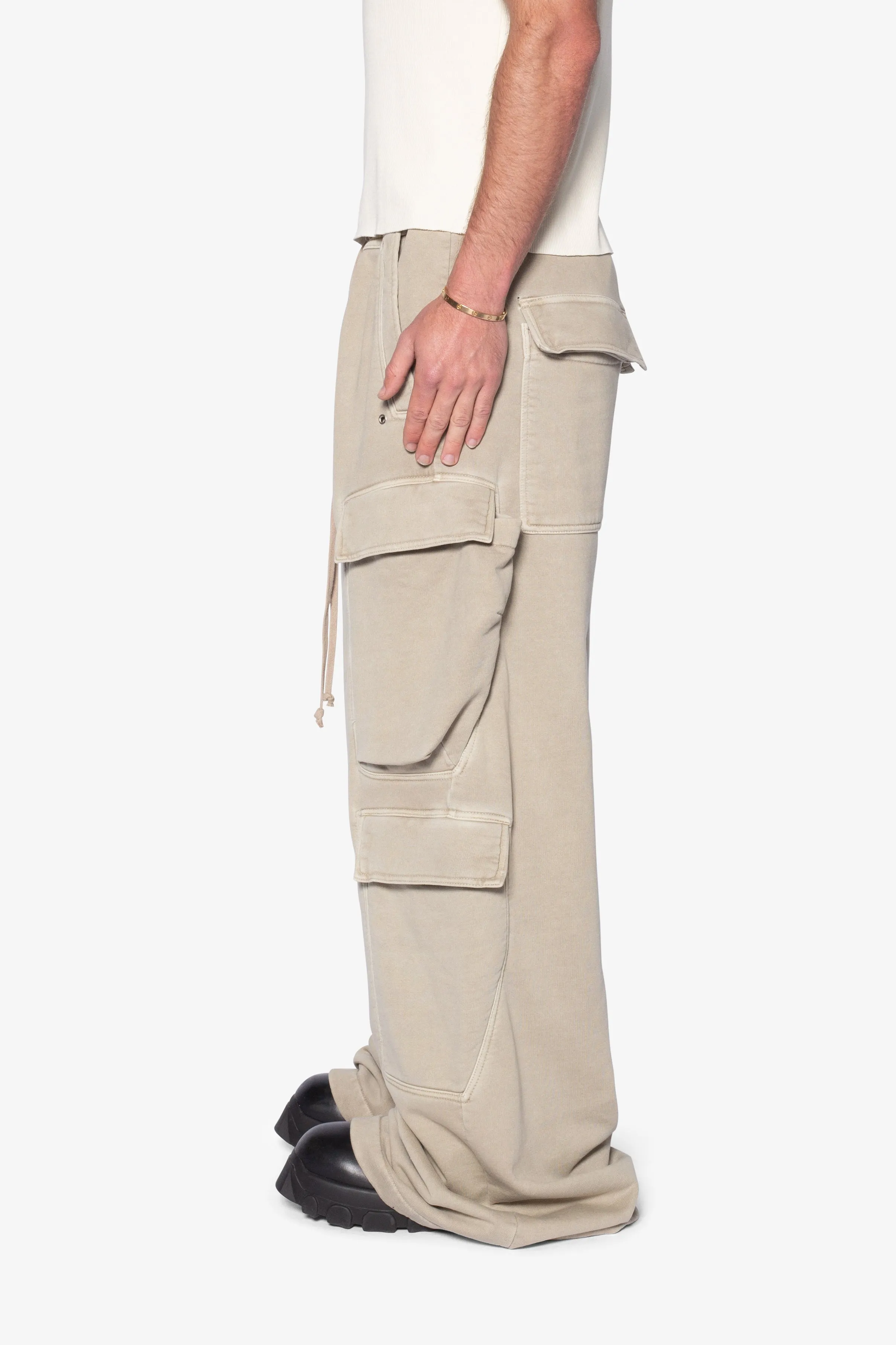 Rave Double Cargo Sweatpants - Washed Earth sold by MNML product image thumbnail 4