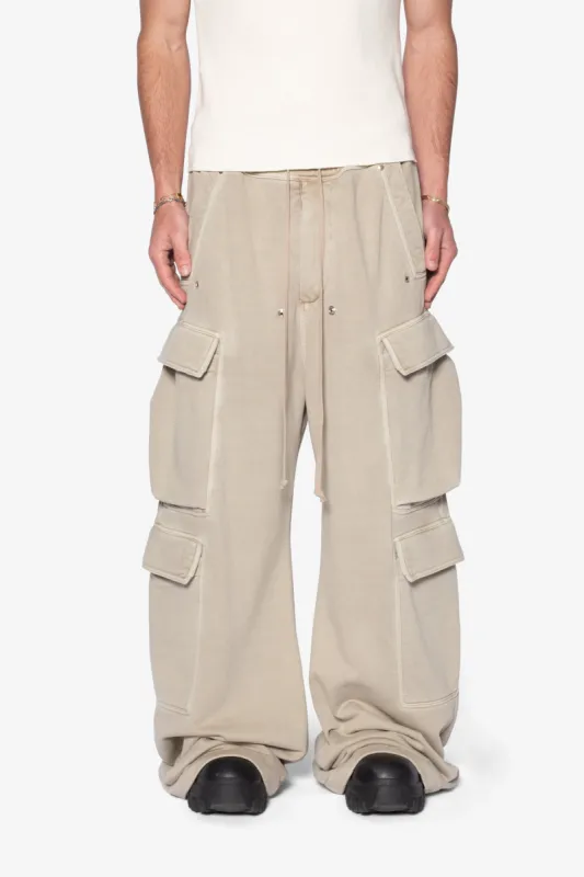 Rave Double Cargo Sweatpants - Washed Earth sold by MNML