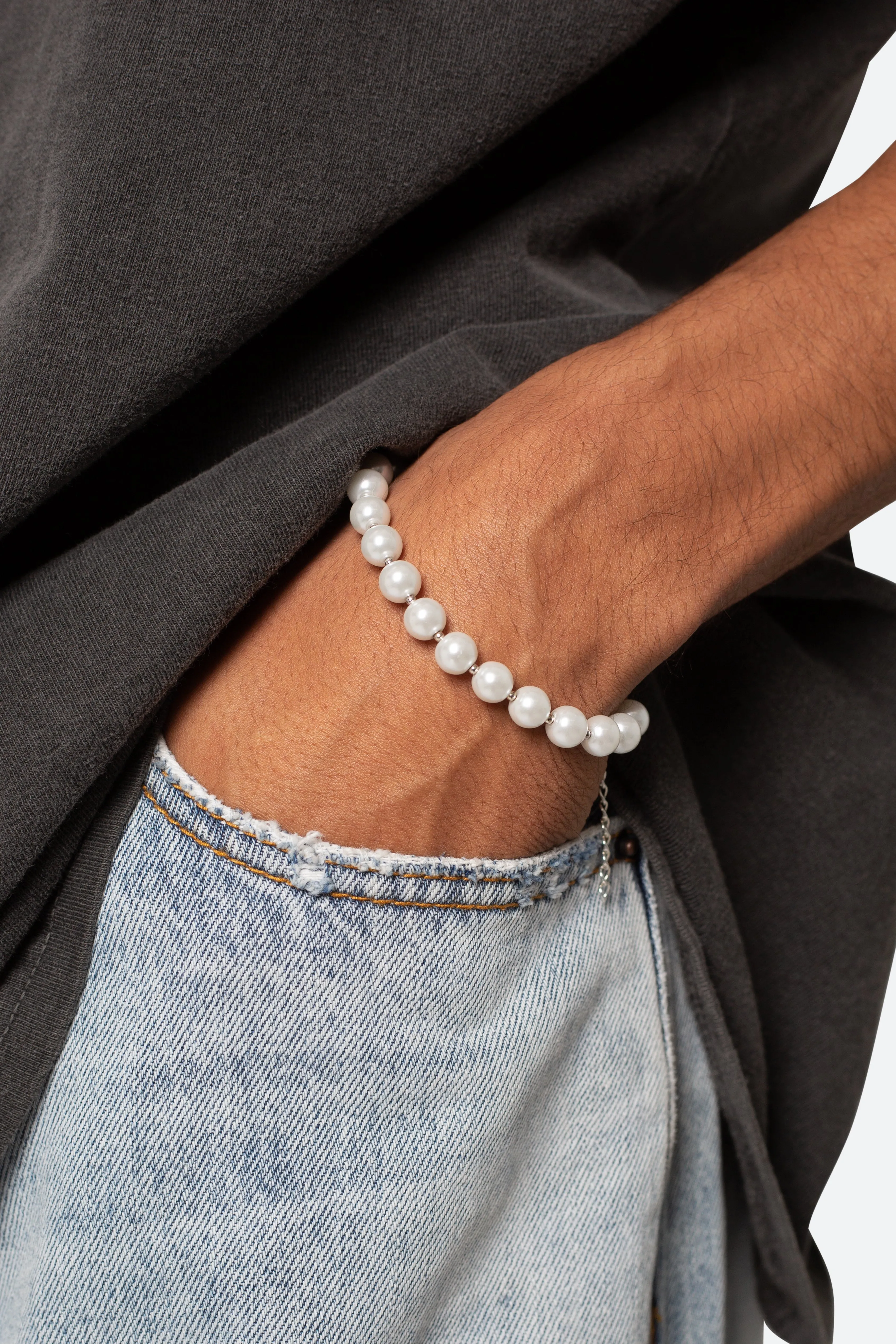 Pearl and Metal Bead Bracelet - Off White sold by MNML product image thumbnail 2
