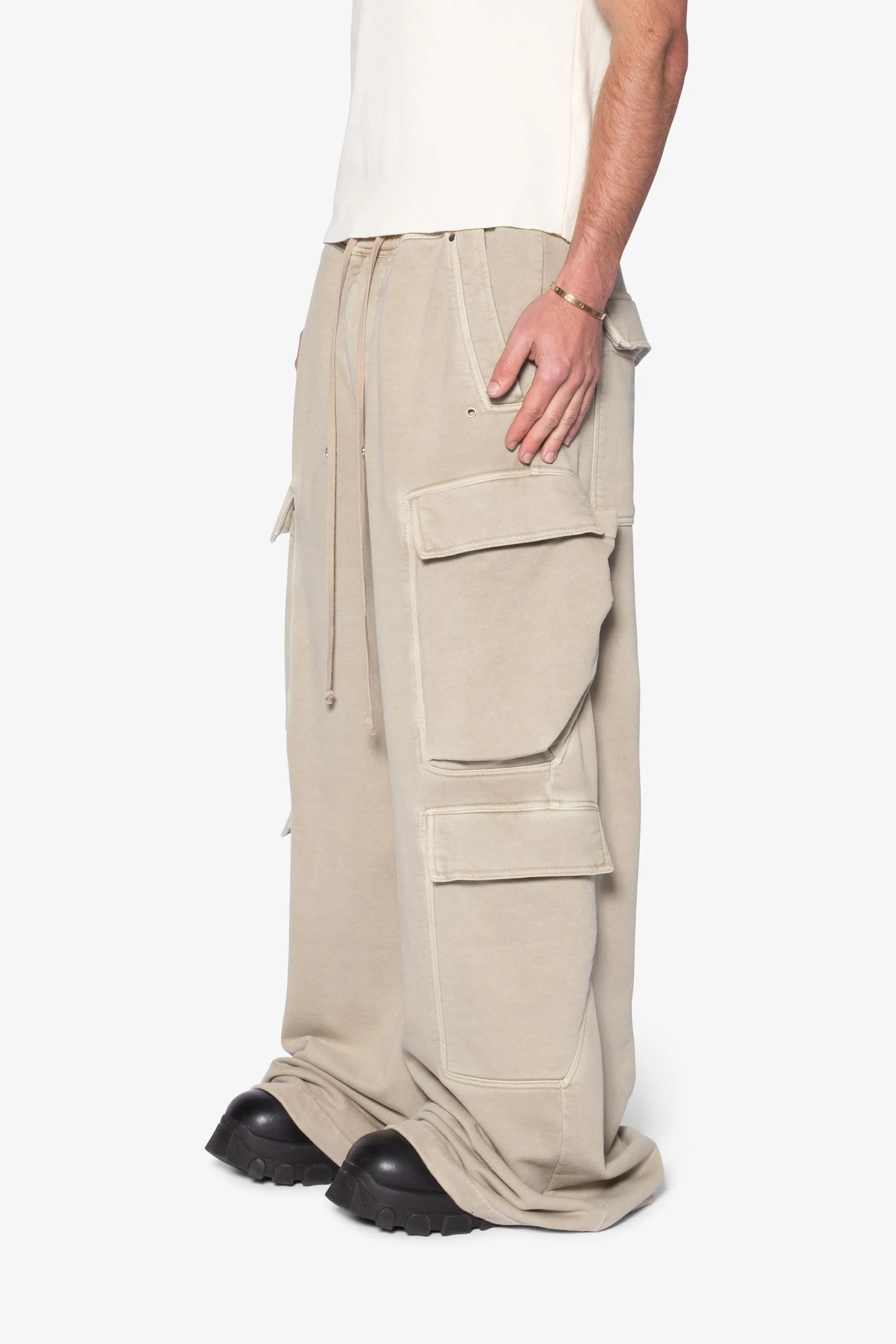 Rave Double Cargo Sweatpants - Washed Earth sold by MNML product image thumbnail 3