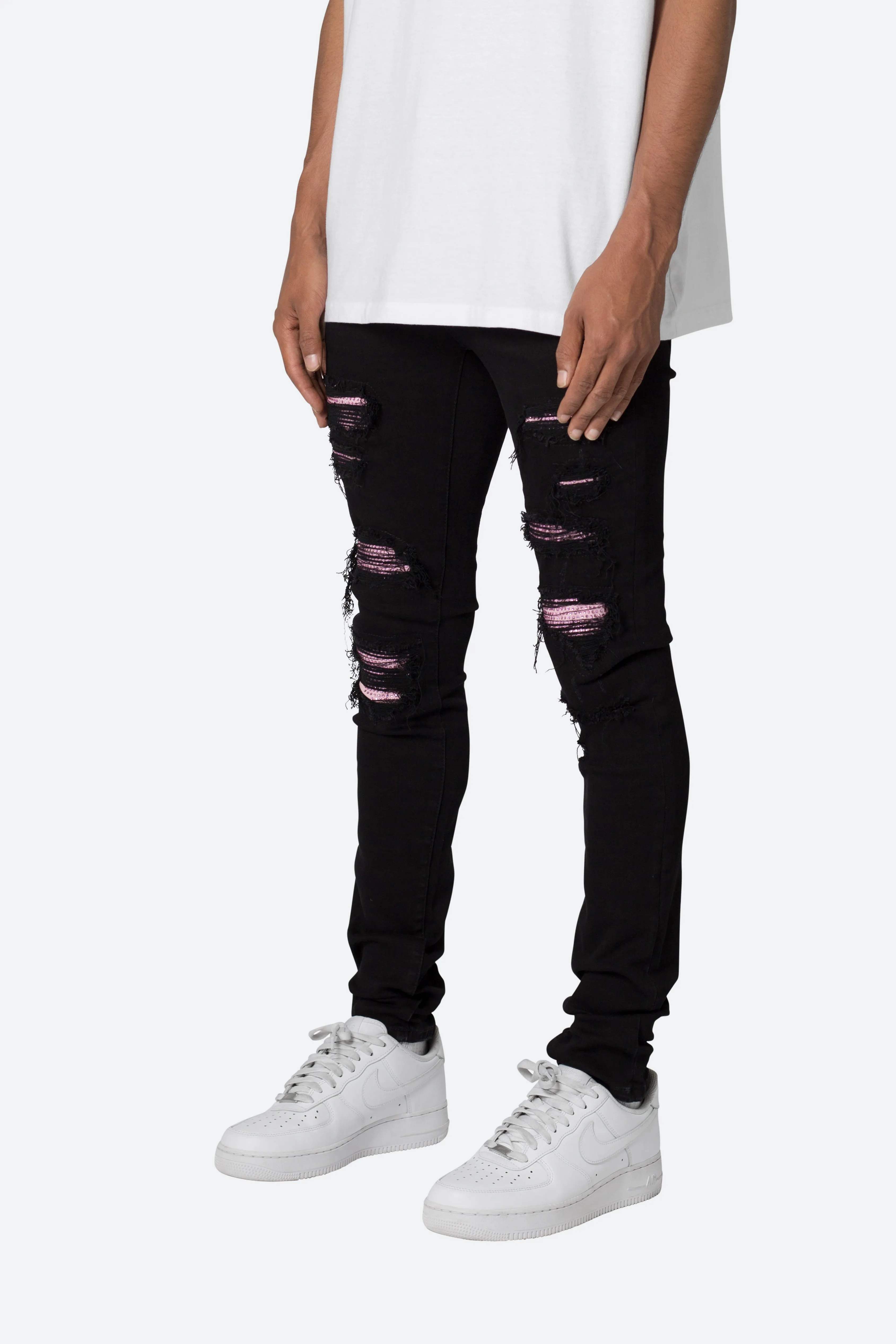 X555 Crystal Skinny Denim - Black/Pink sold by MNML product image thumbnail 3