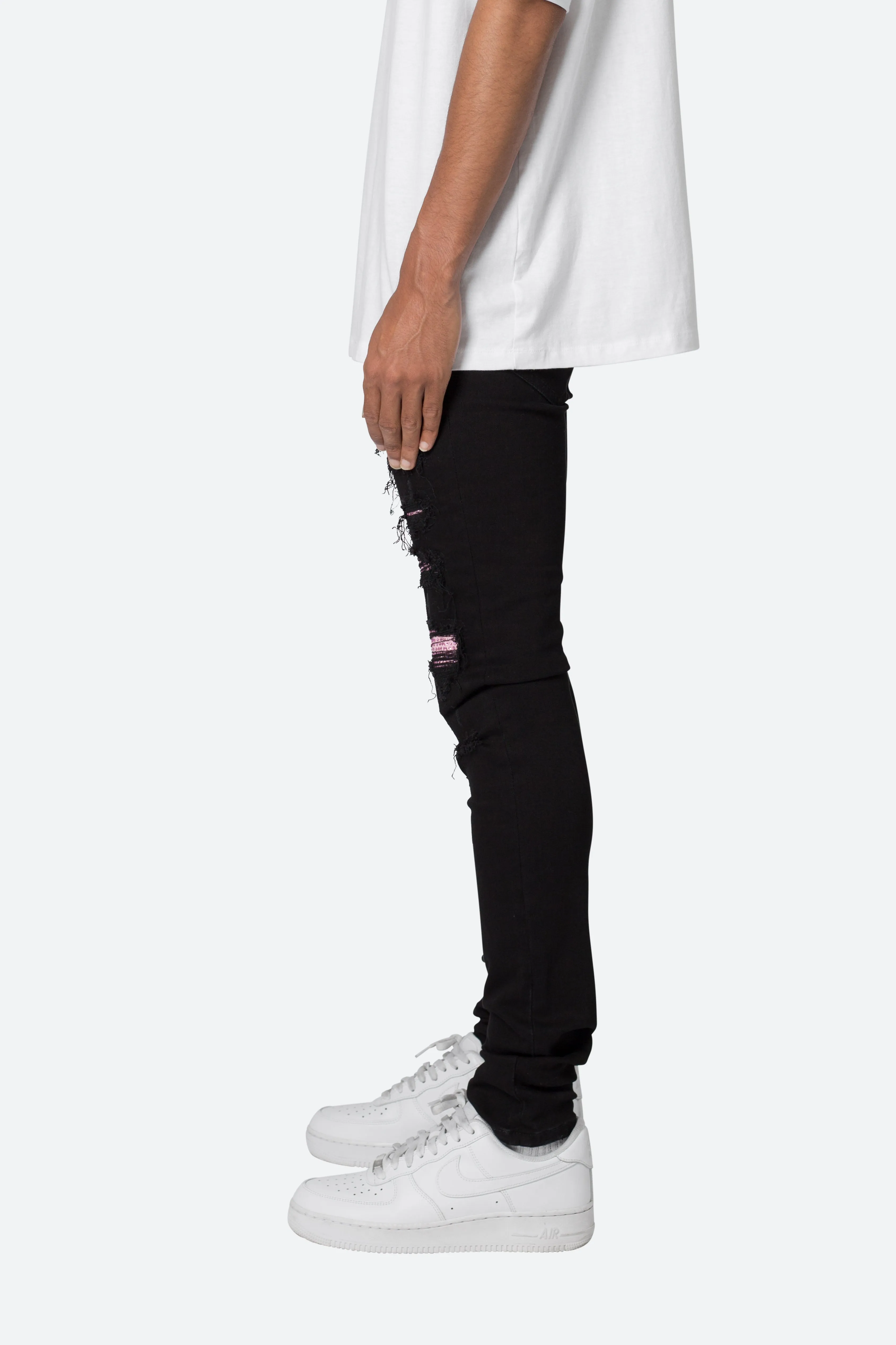 X555 Crystal Skinny Denim - Black/Pink sold by MNML product image thumbnail 4