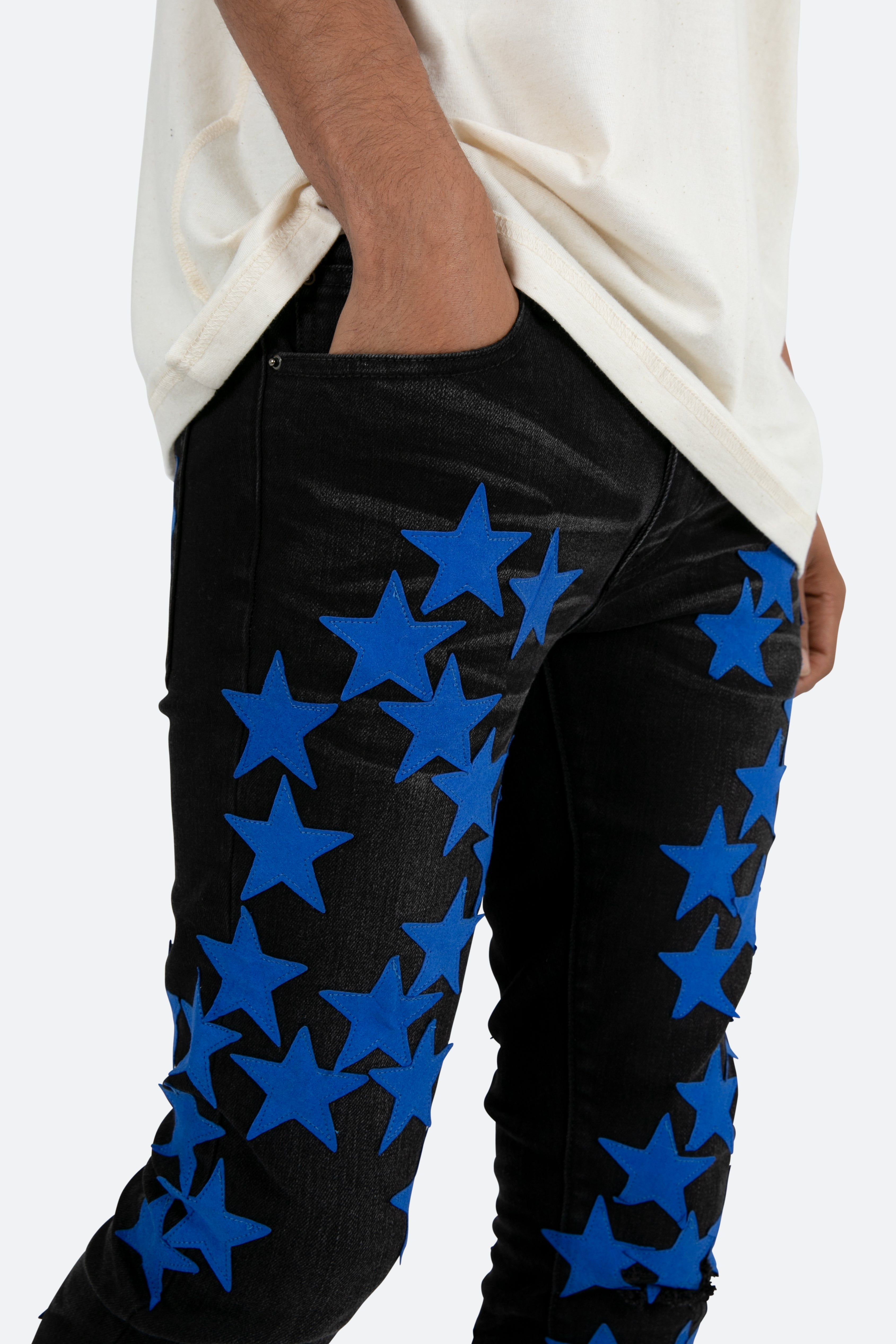 X473 Star Skinny Denim - Black/Blue sold by MNML product image thumbnail 7