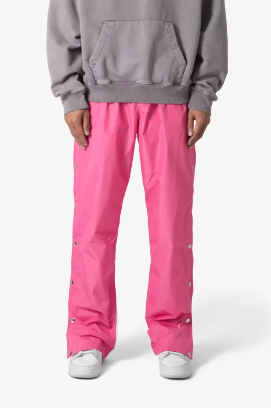 Nylon Snap Track Pants - Pink sold by MNML