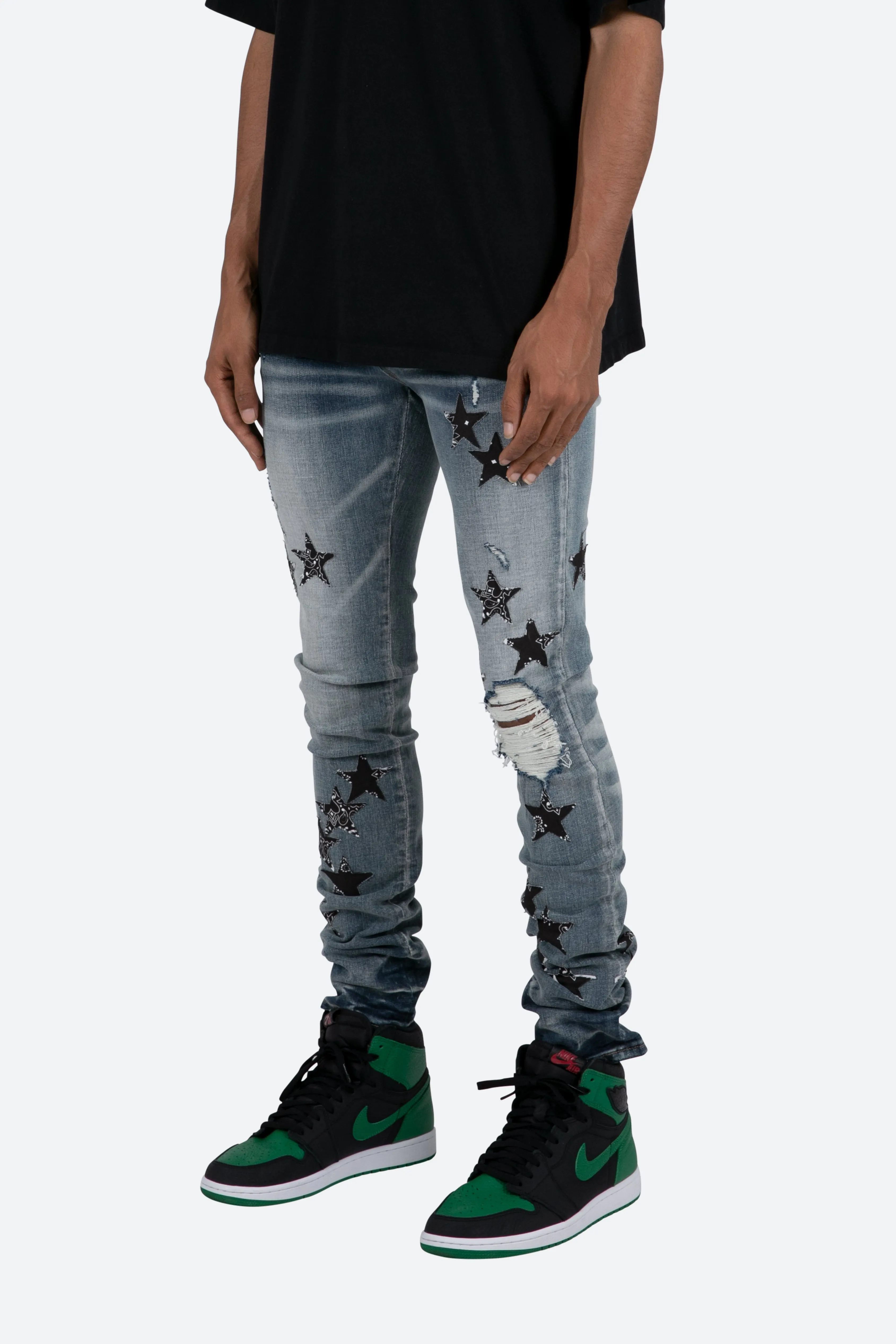 X462 Star Skinny Denim - Blue/Black sold by MNML product image thumbnail 4