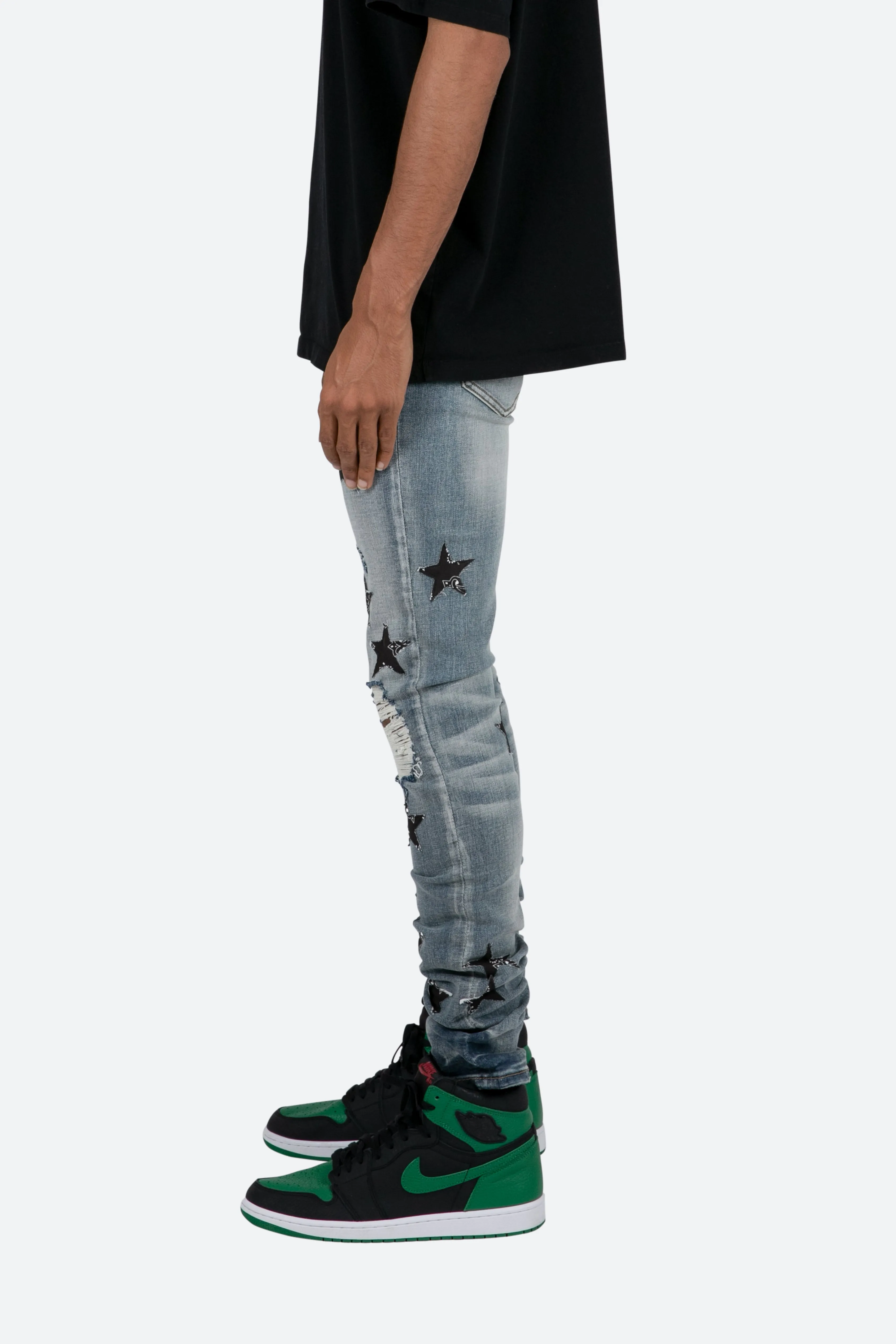 X462 Star Skinny Denim - Blue/Black sold by MNML product image thumbnail 5