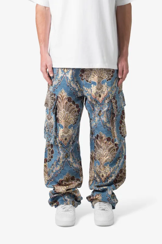 Ultra Baggy Jacquard Floral Cargo Pants - Multi Floral sold by MNML