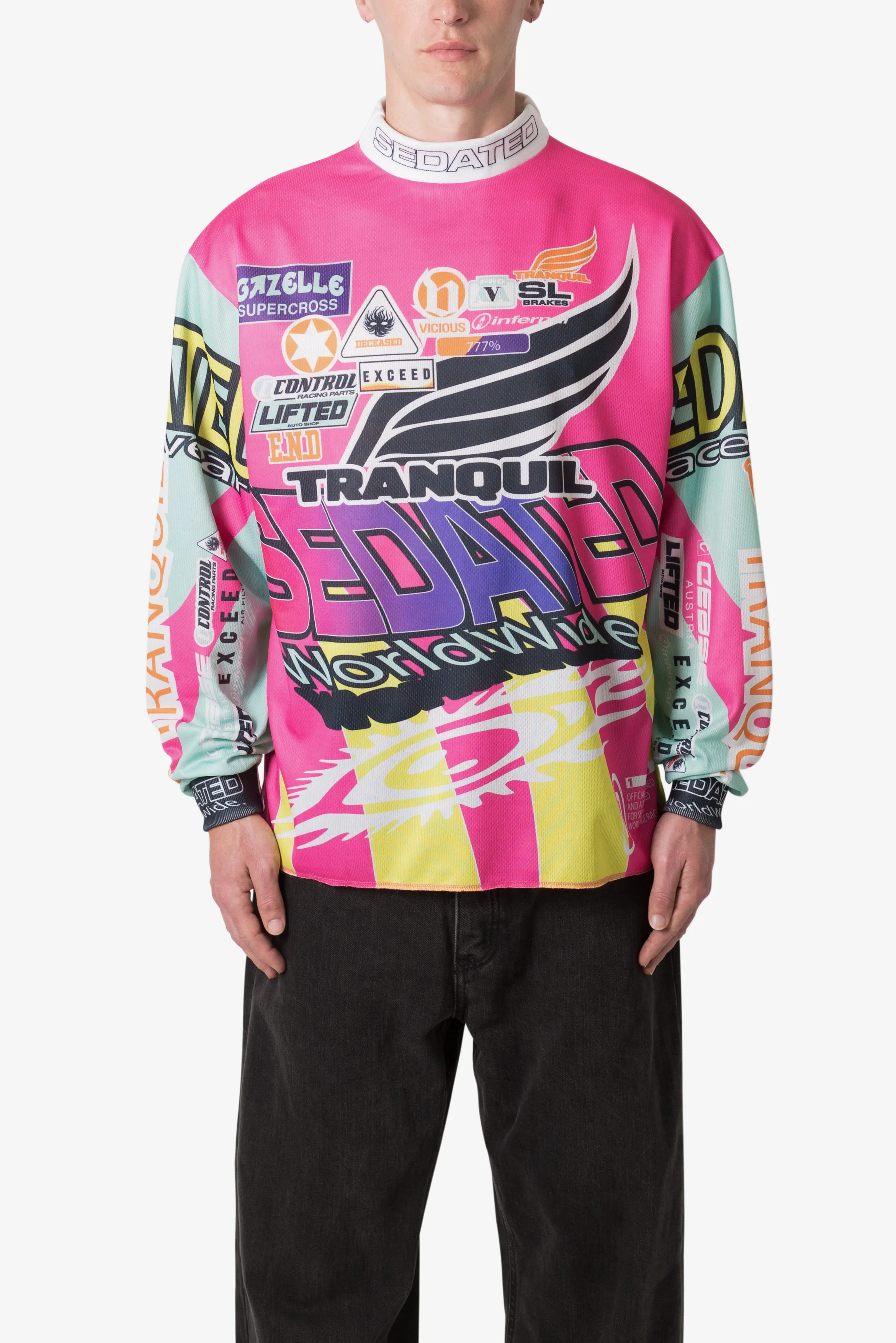 Mock Neck Motocross Jersey - Pink sold by MNML