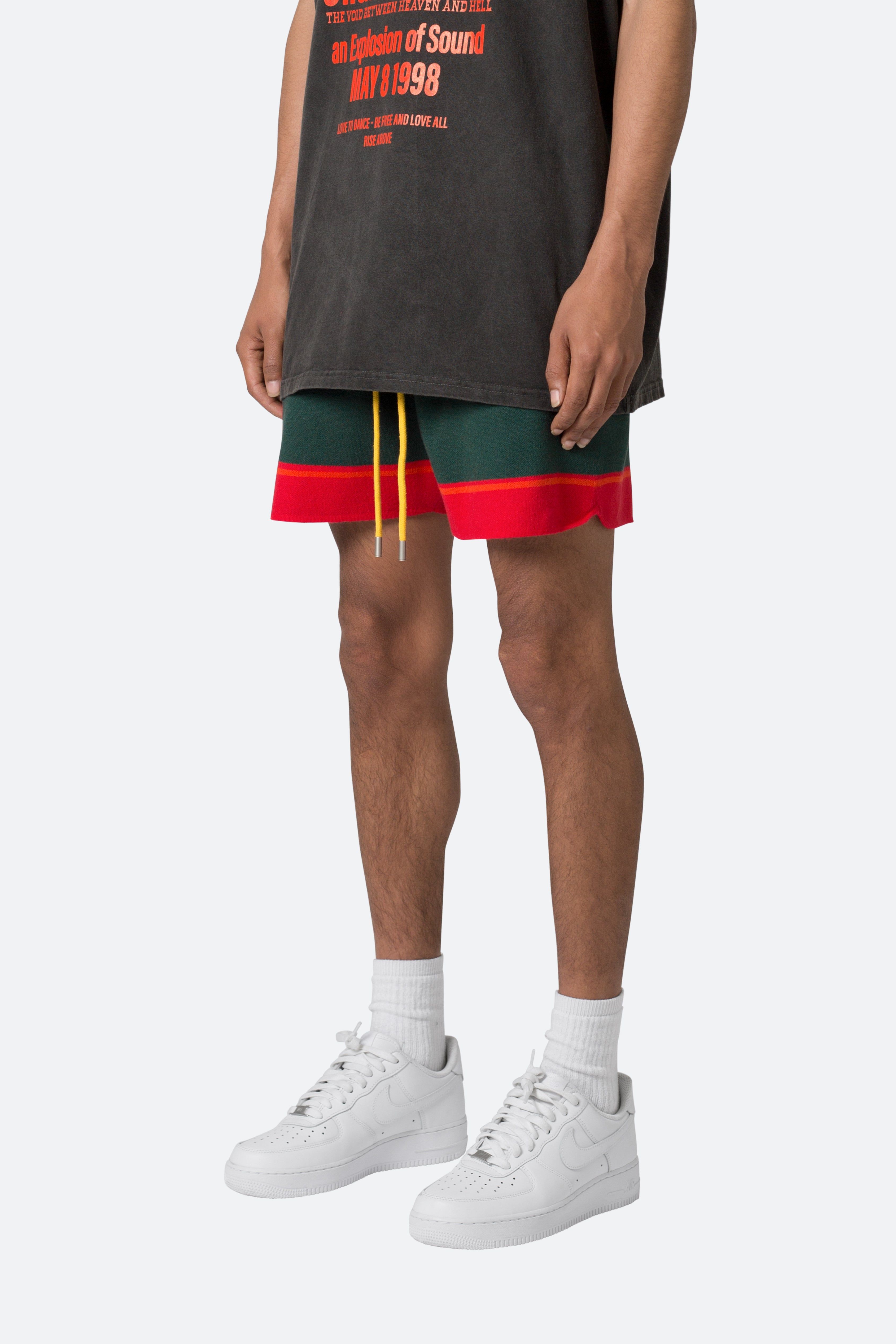 Knit Basketball Shorts - Red/Green sold by MNML product image thumbnail 4