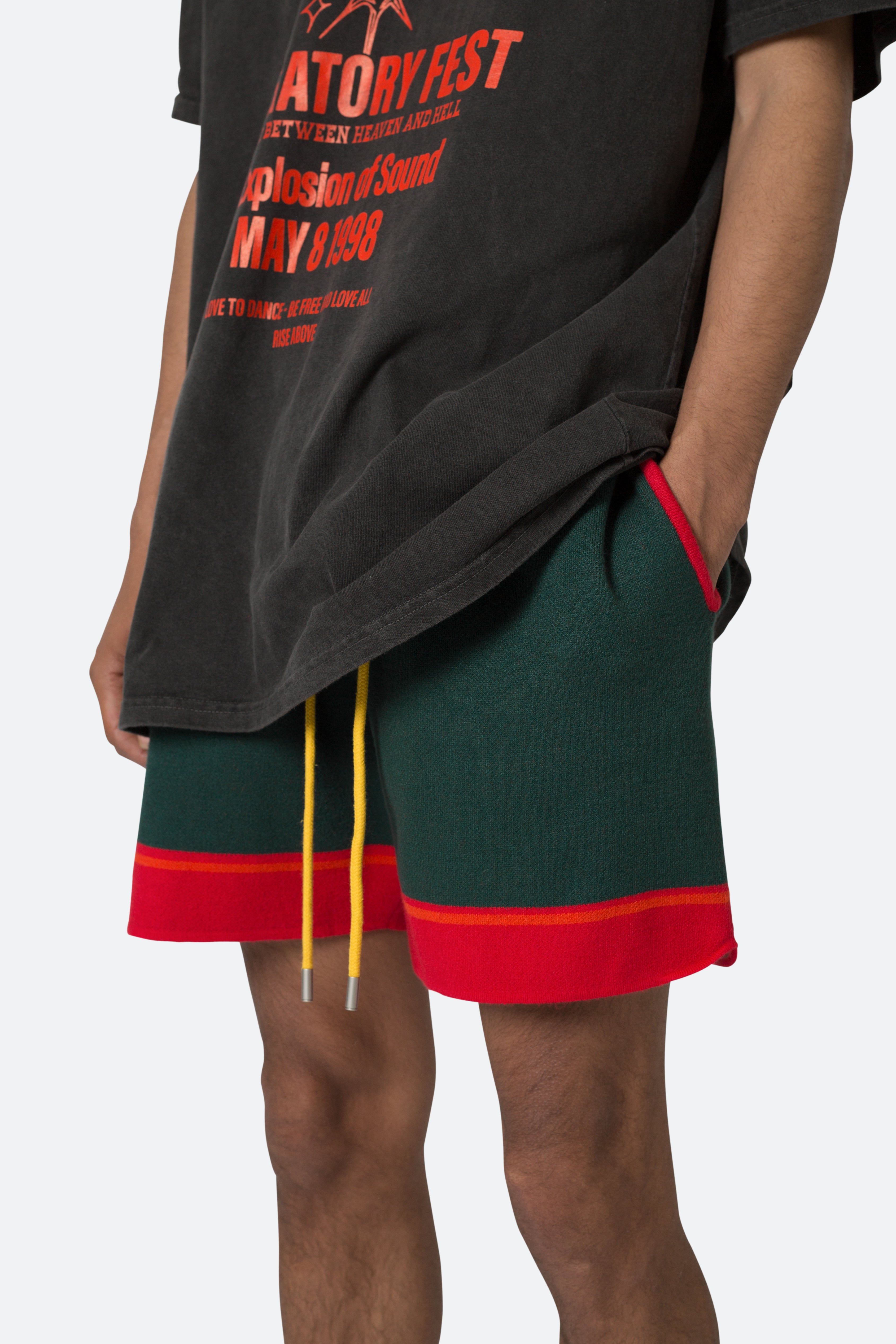 Knit Basketball Shorts - Red/Green sold by MNML product image thumbnail 7