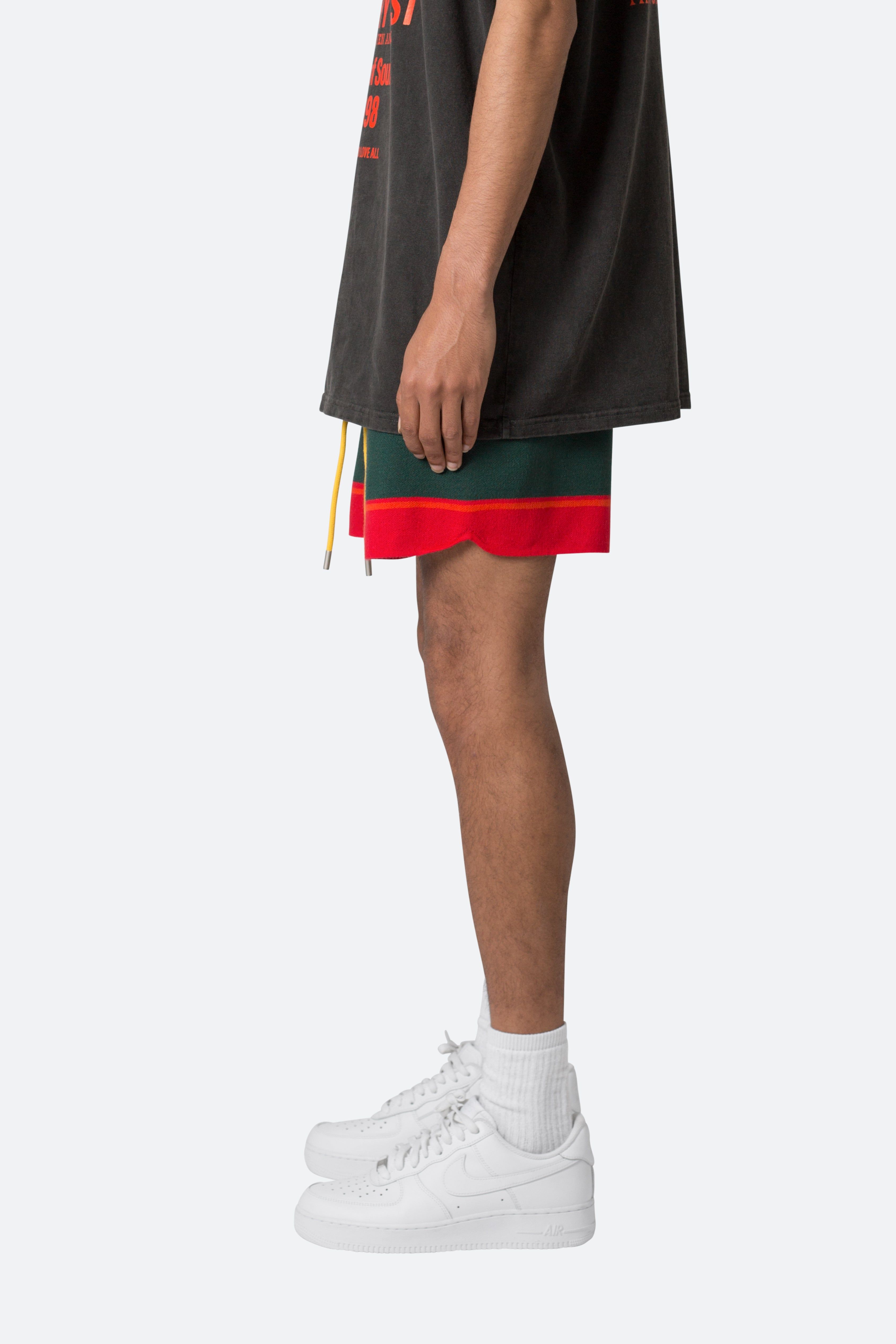Knit Basketball Shorts - Red/Green sold by MNML product image thumbnail 5