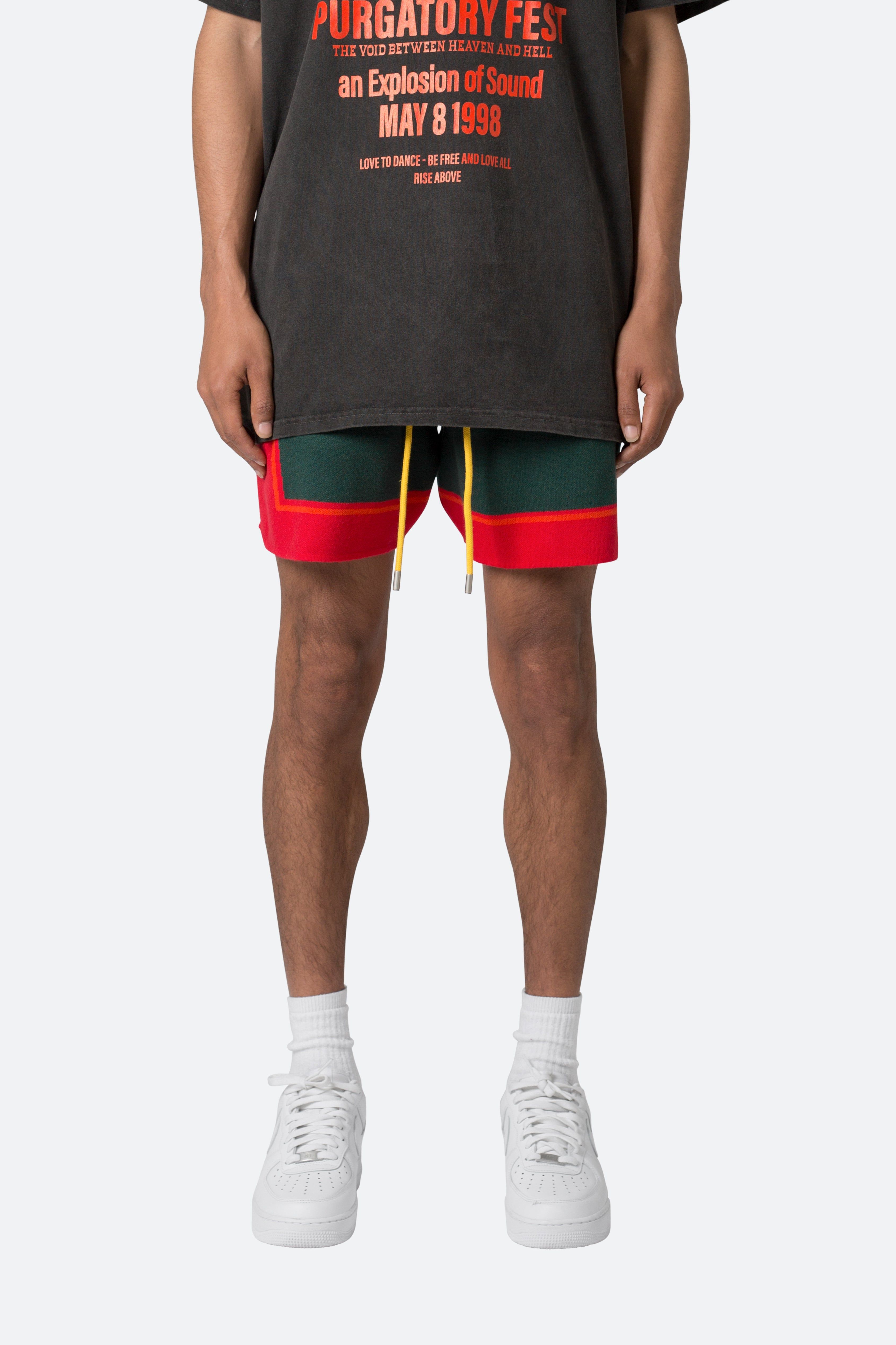 Knit Basketball Shorts - Red/Green sold by MNML product image thumbnail 3