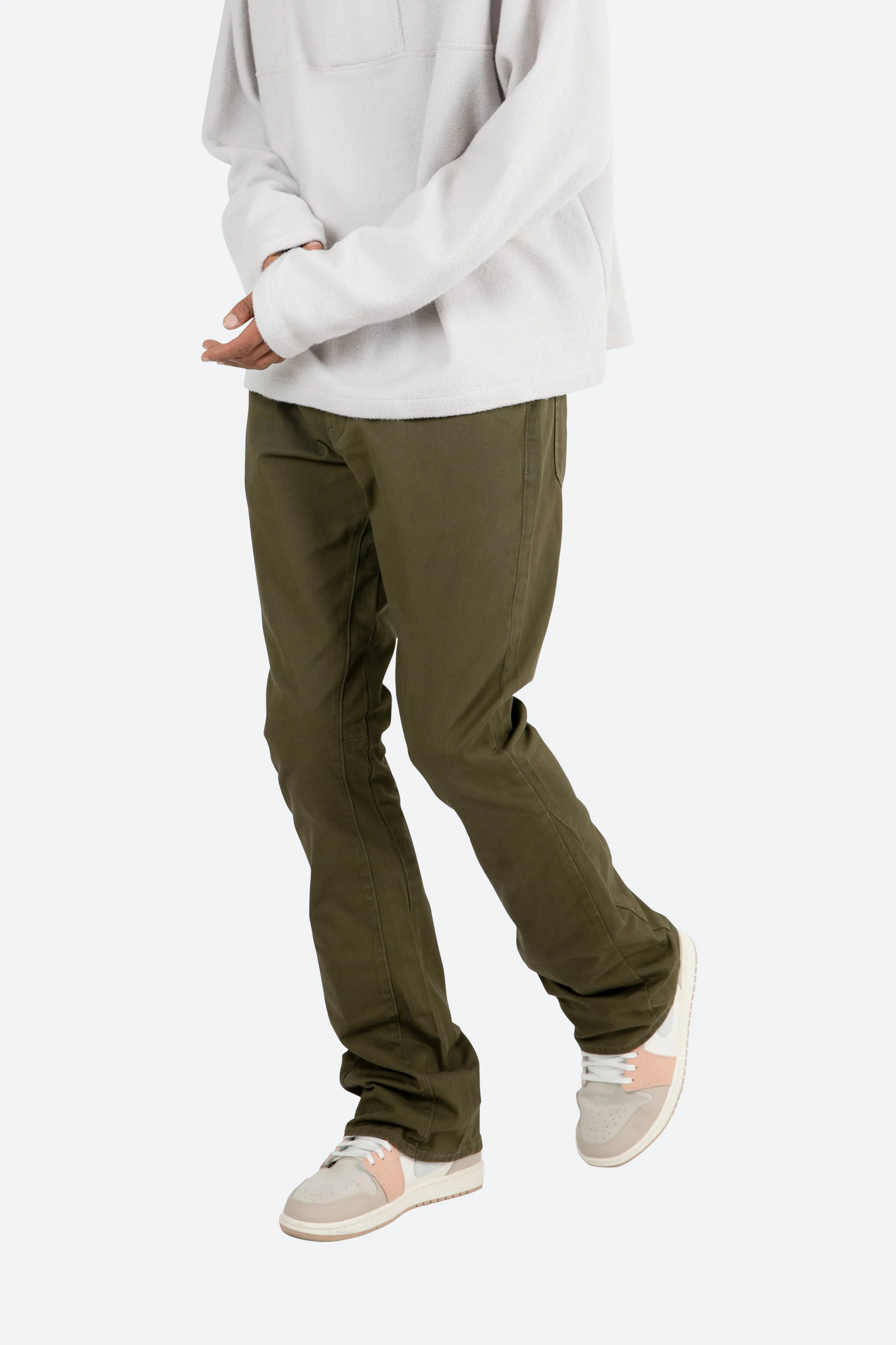 B472 Twill Flare Pants - Olive sold by MNML product image thumbnail 2
