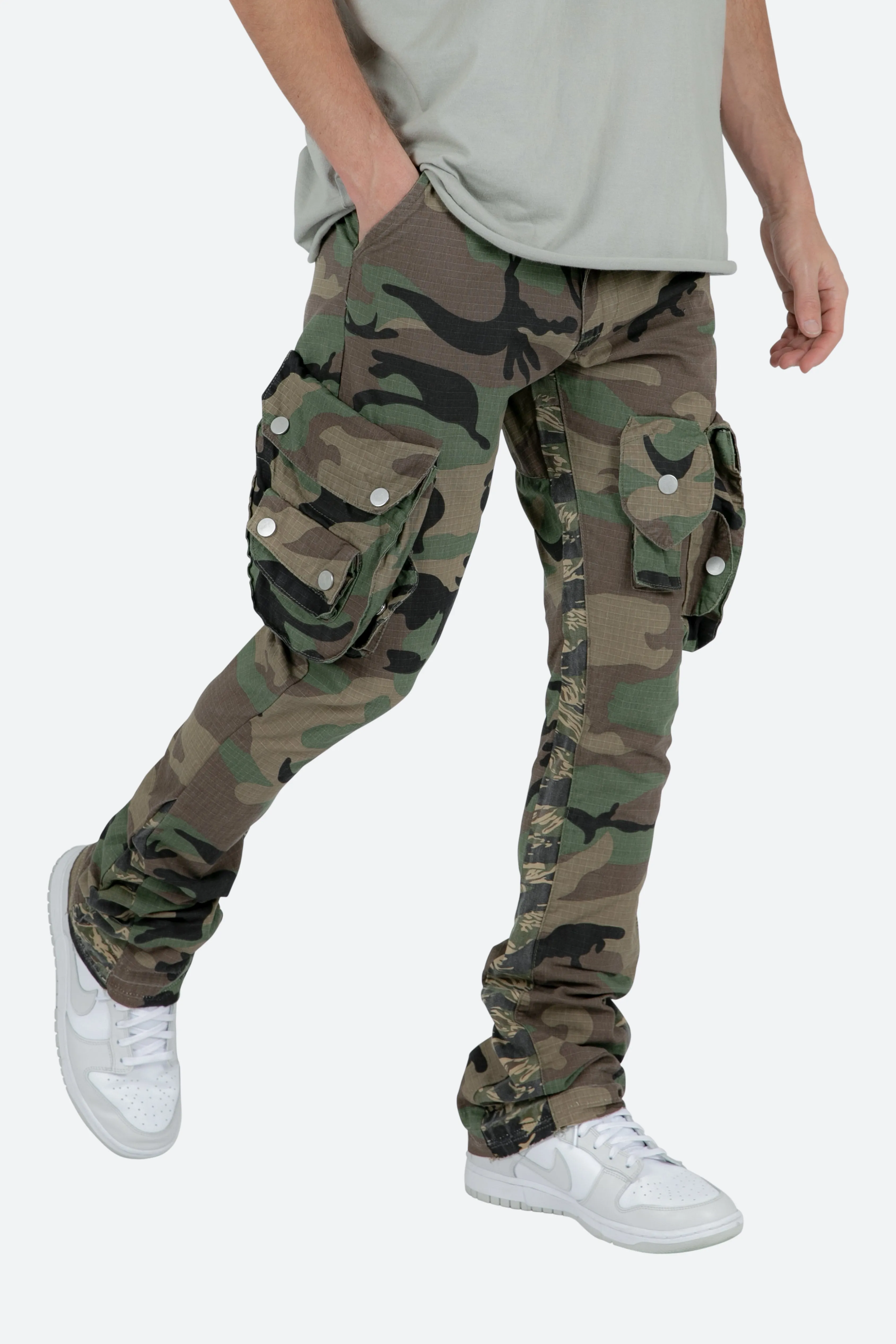 Patch Pocket Flare Cargo Pants - Camo sold by MNML product image thumbnail 2