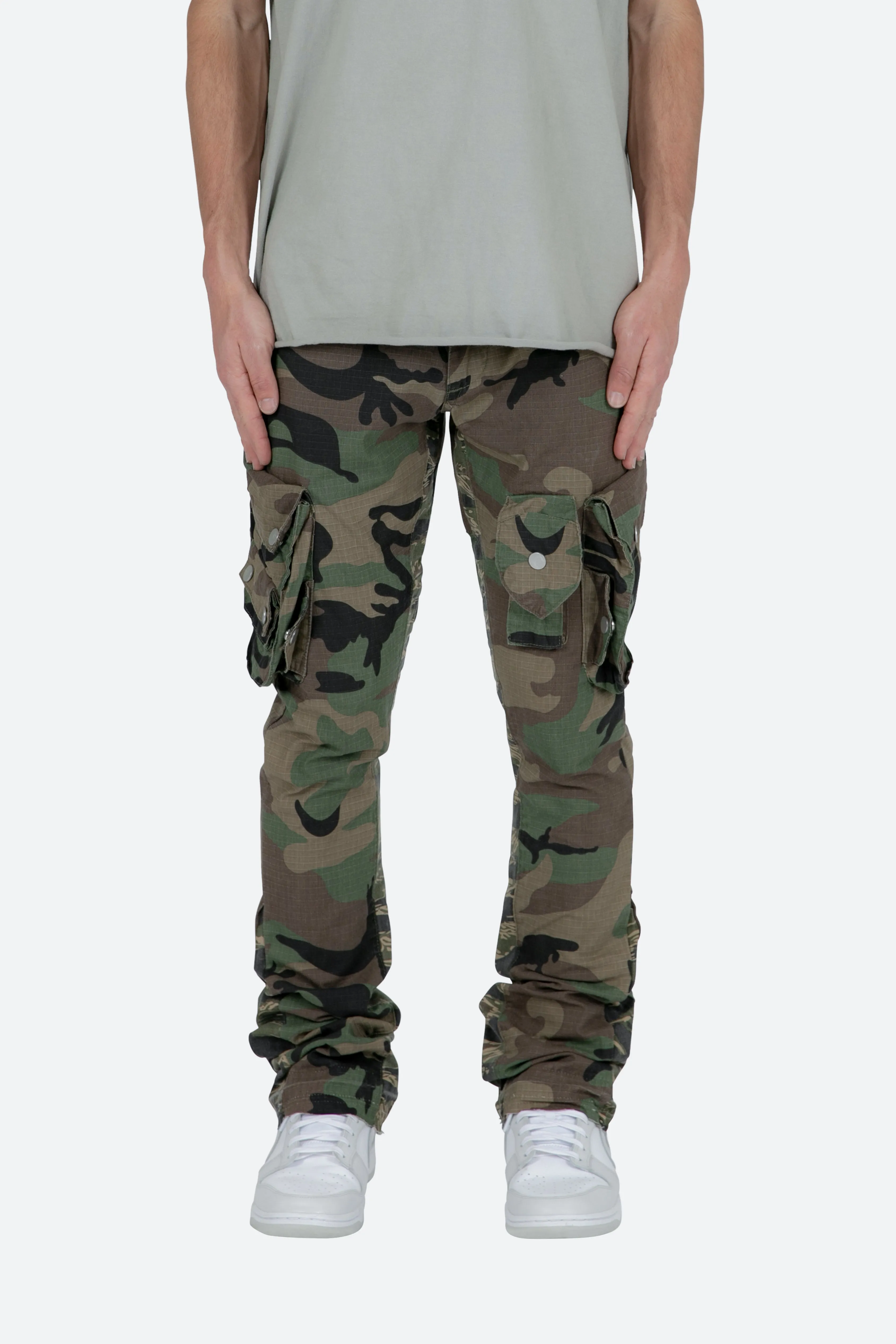 Patch Pocket Flare Cargo Pants - Camo sold by MNML