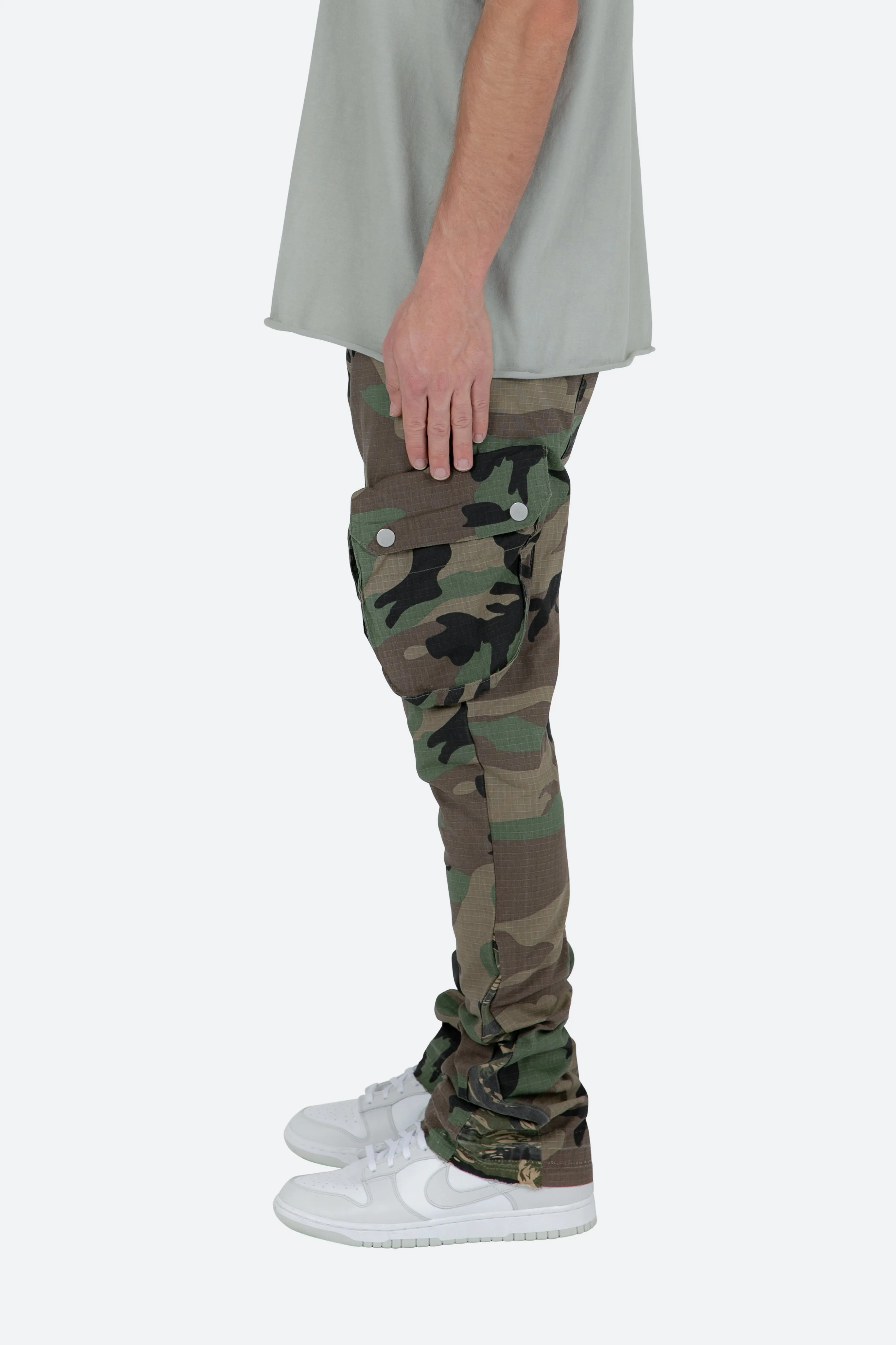 Patch Pocket Flare Cargo Pants - Camo sold by MNML product image thumbnail 5