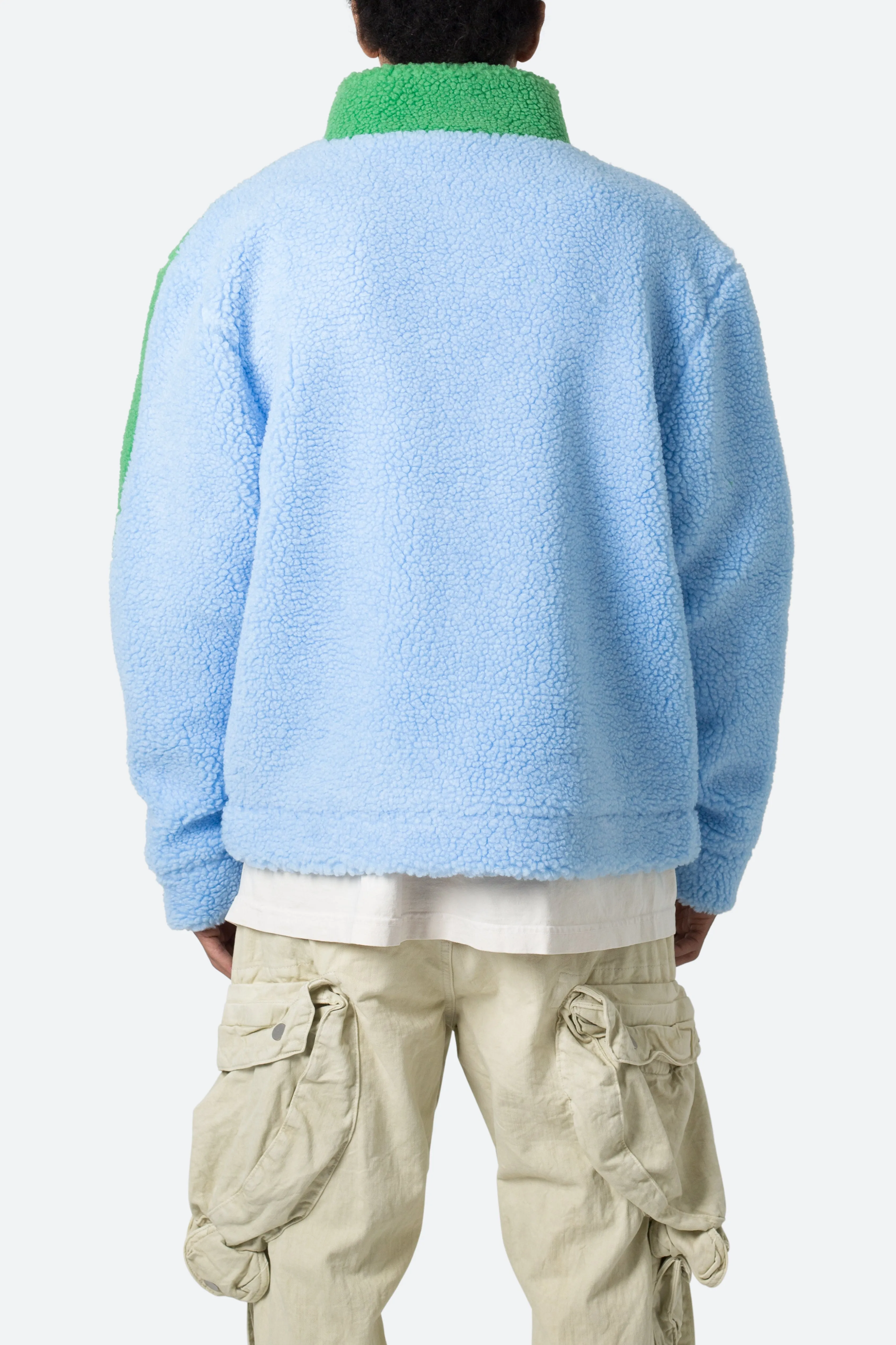 Sherpa Zip Up Jacket - Blue/Green sold by MNML product image thumbnail 5