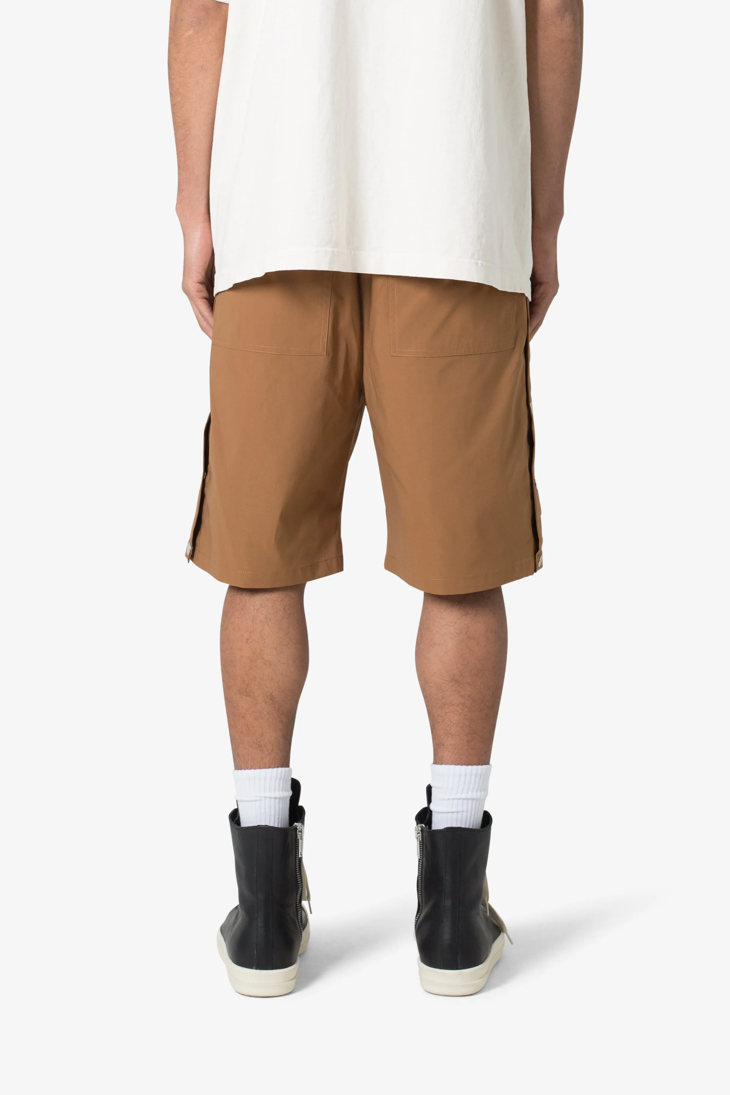 Side Snap Nylon Shorts - Brown sold by MNML product image thumbnail 5
