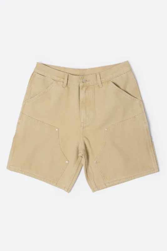 Good Carpenter Shorts - Washed Khaki sold by MNML