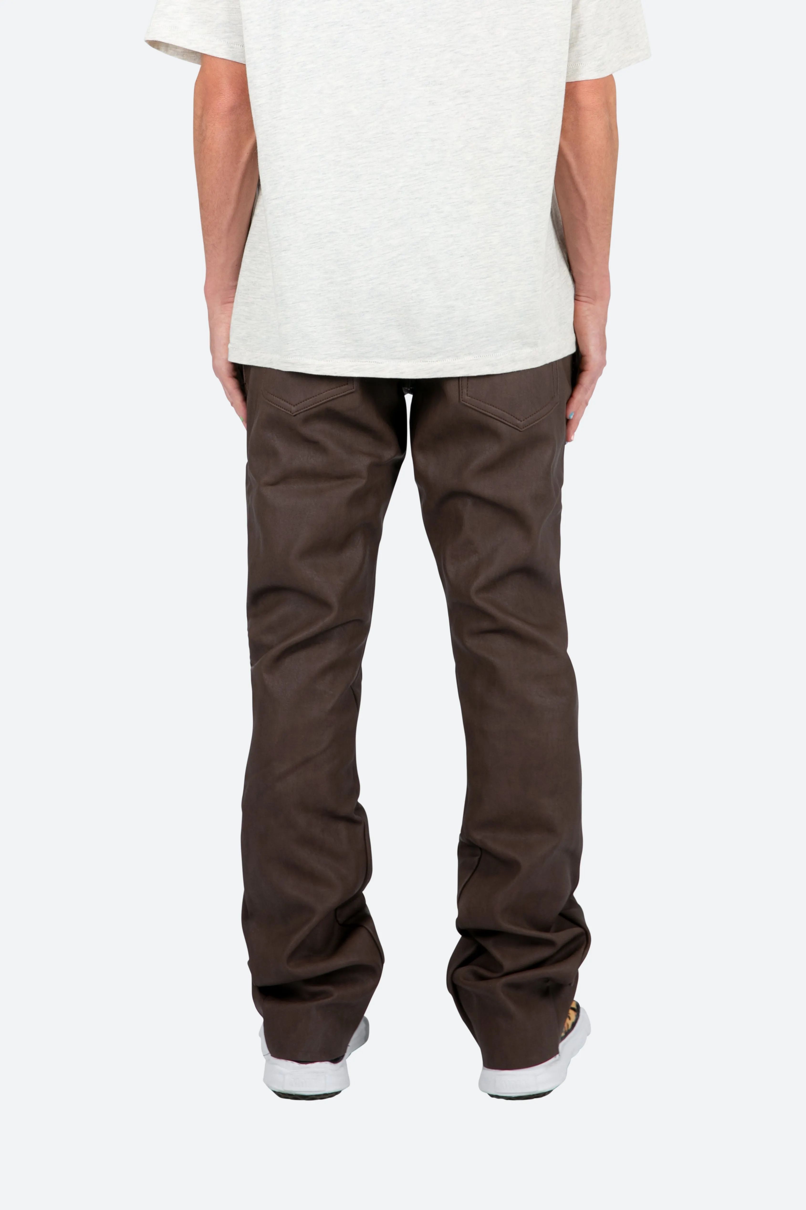 B460 Leather Flare Pants - Brown sold by MNML product image thumbnail 5