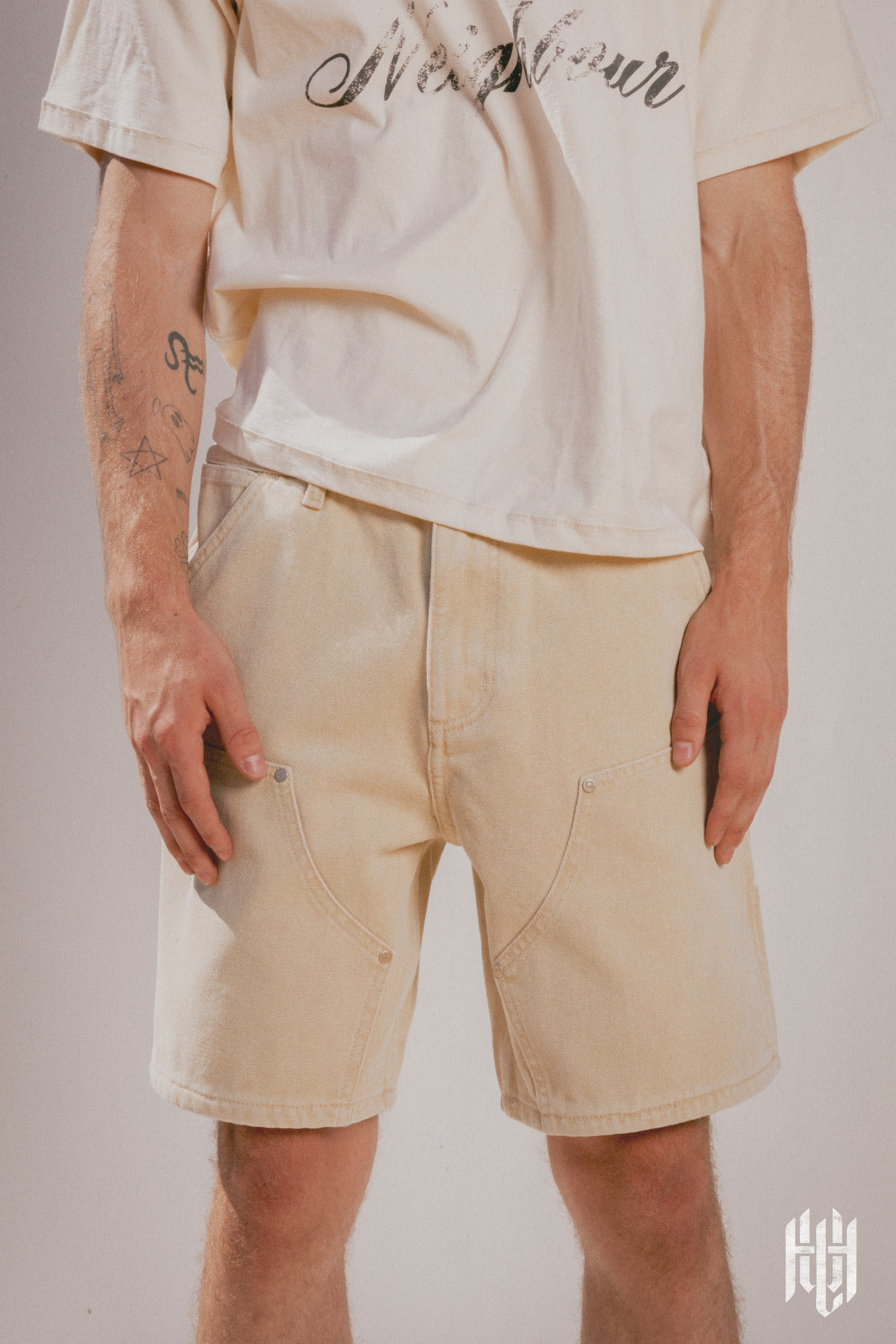 Good Carpenter Shorts - Washed Khaki sold by MNML product image thumbnail 2
