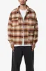 Asymmetrical Pocket Flannel Shirt - Brown sold by MNML