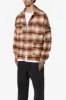 Asymmetrical Pocket Flannel Shirt - Brown sold by MNML