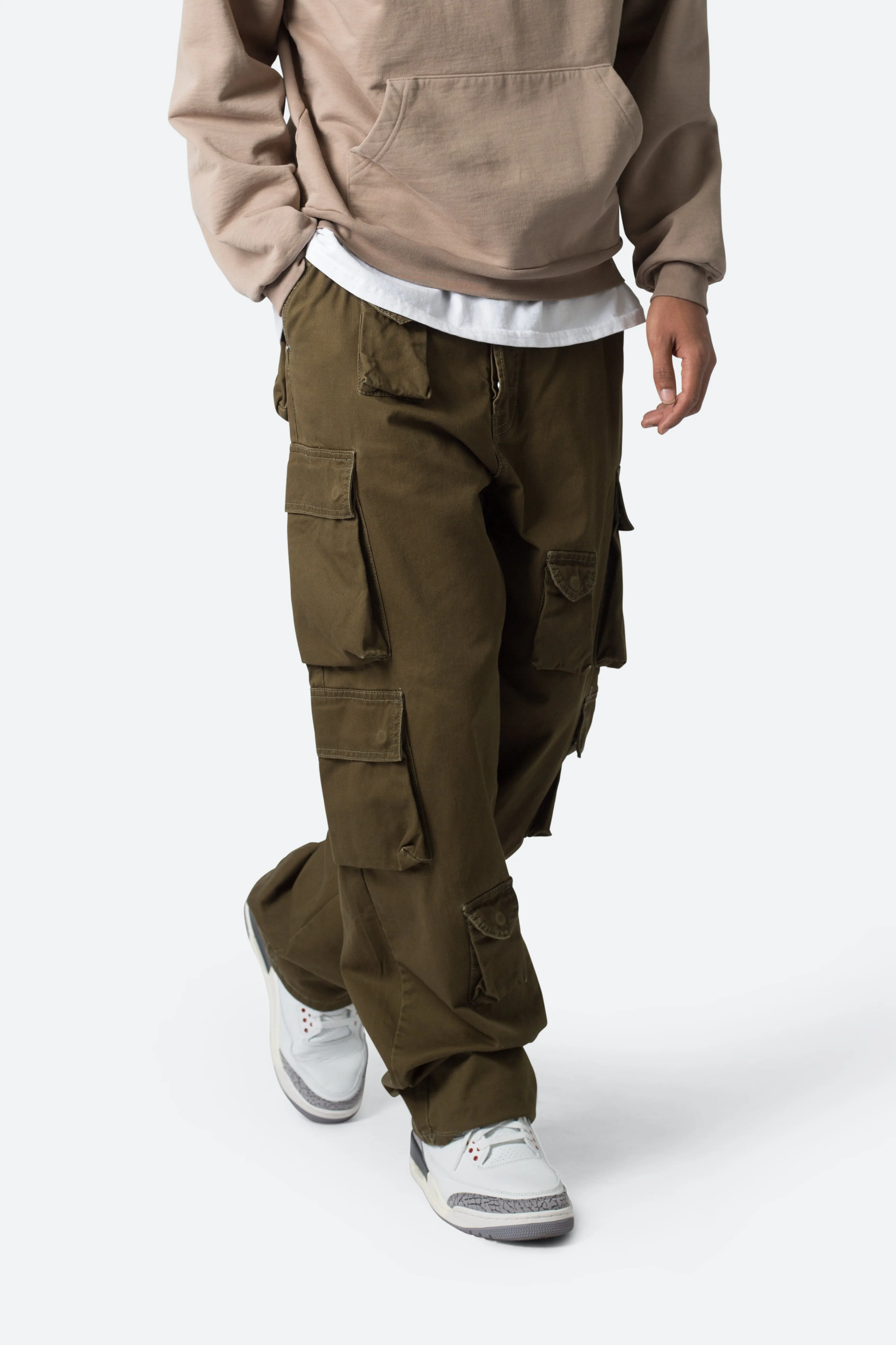 Baggy Cargo Pants - Washed Olive sold by MNML product image thumbnail 2