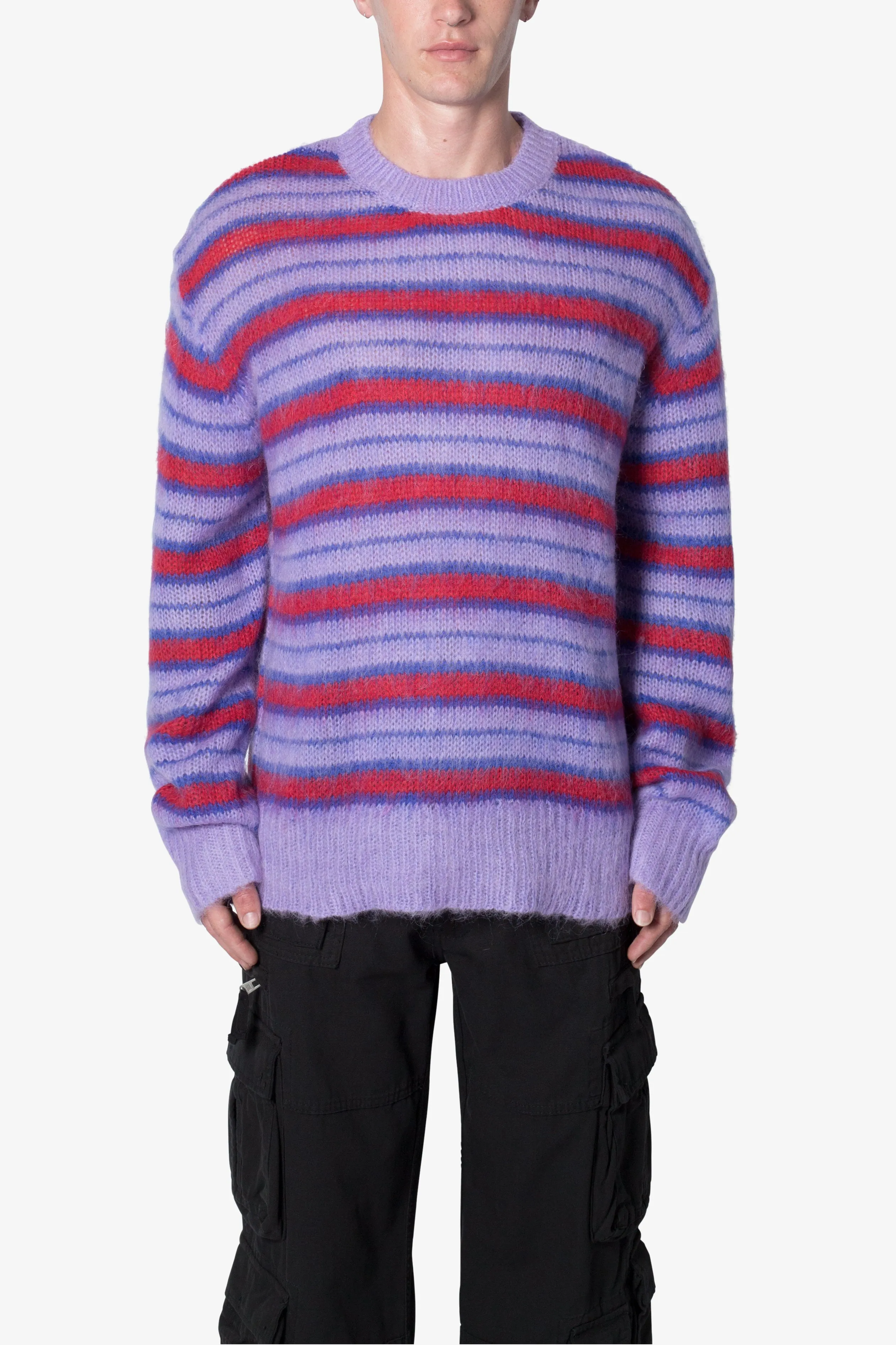 Striped Mohair Sweater - Purple sold by MNML