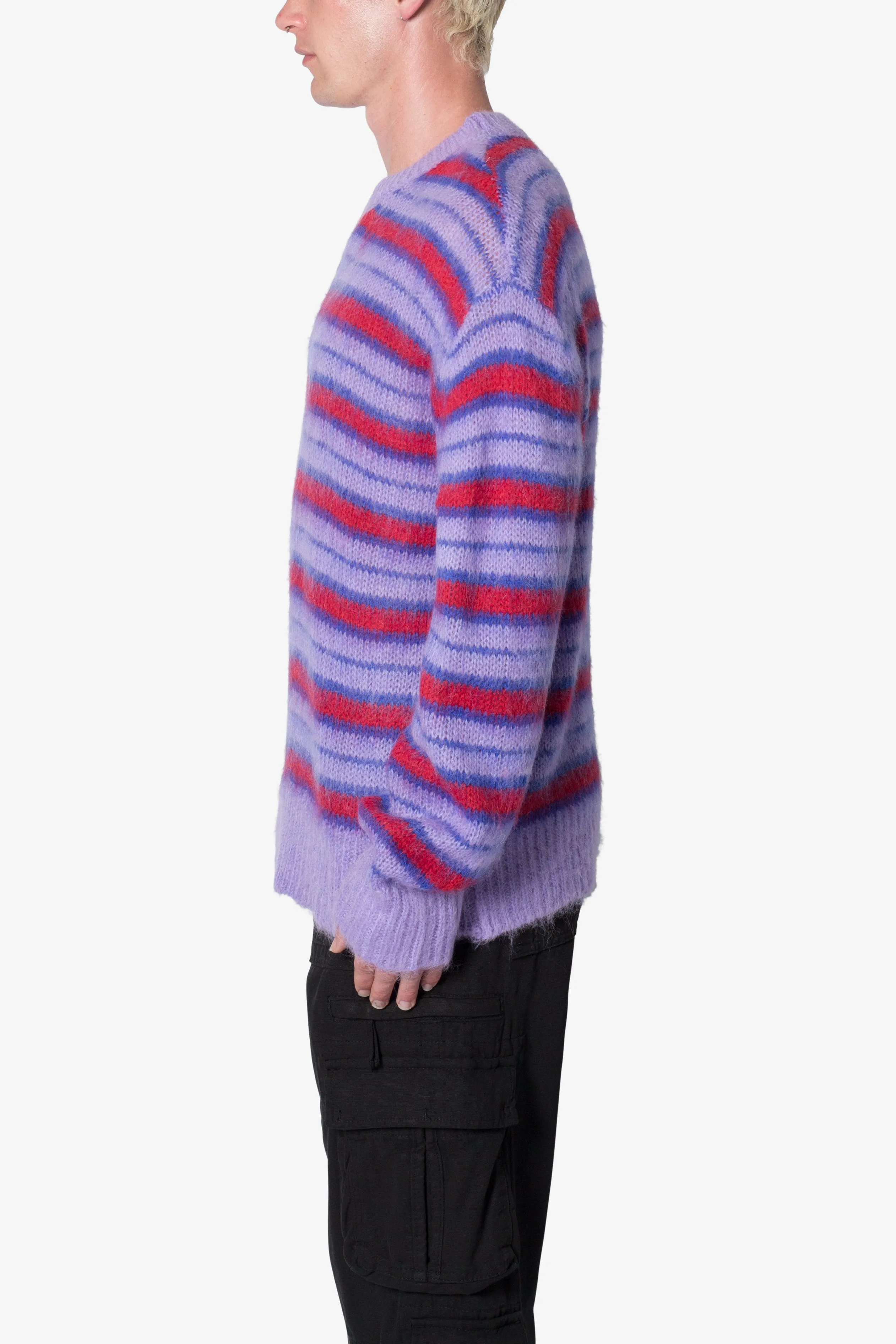 Striped Mohair Sweater - Purple sold by MNML product image thumbnail 4