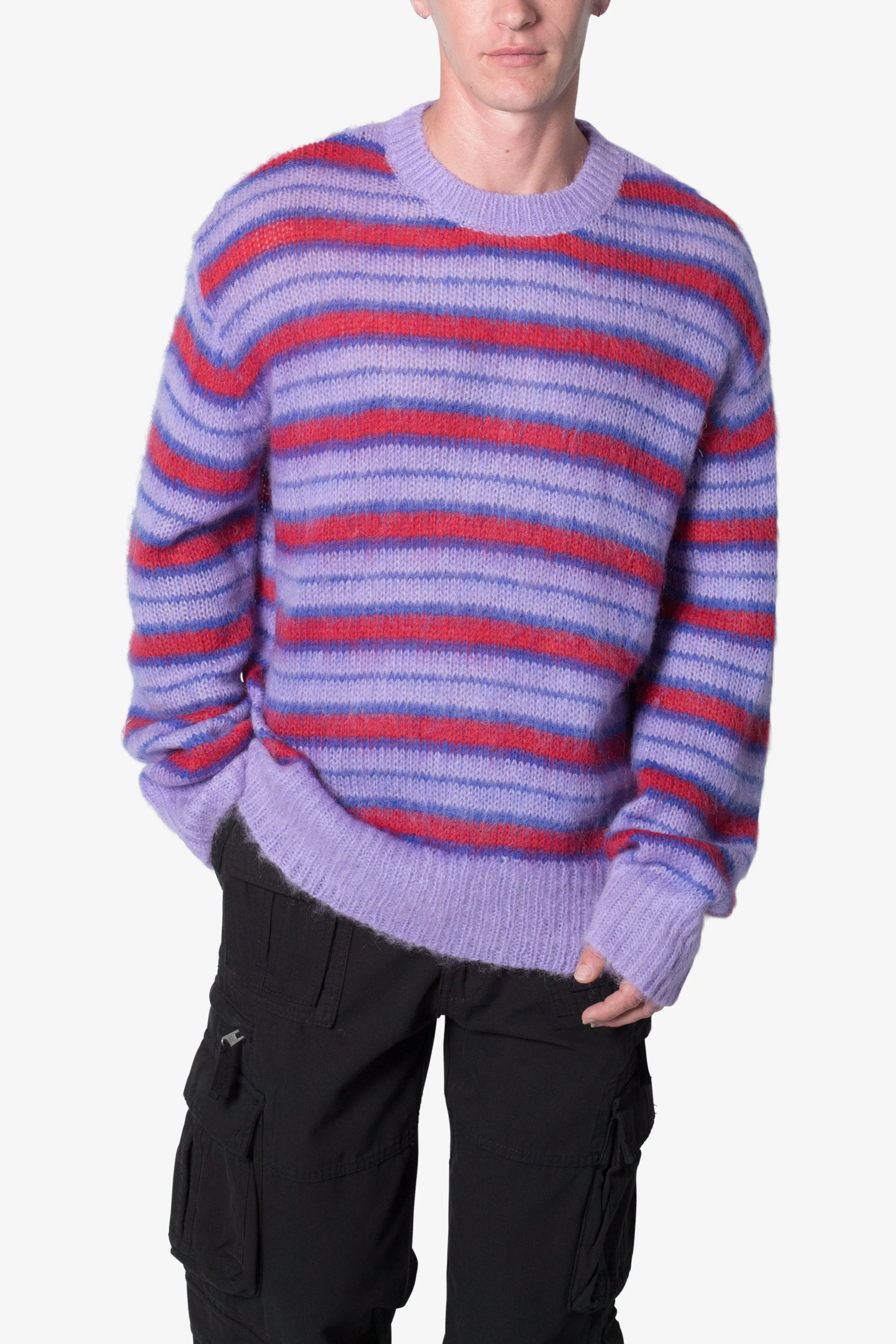 Striped Mohair Sweater - Purple sold by MNML product image thumbnail 5