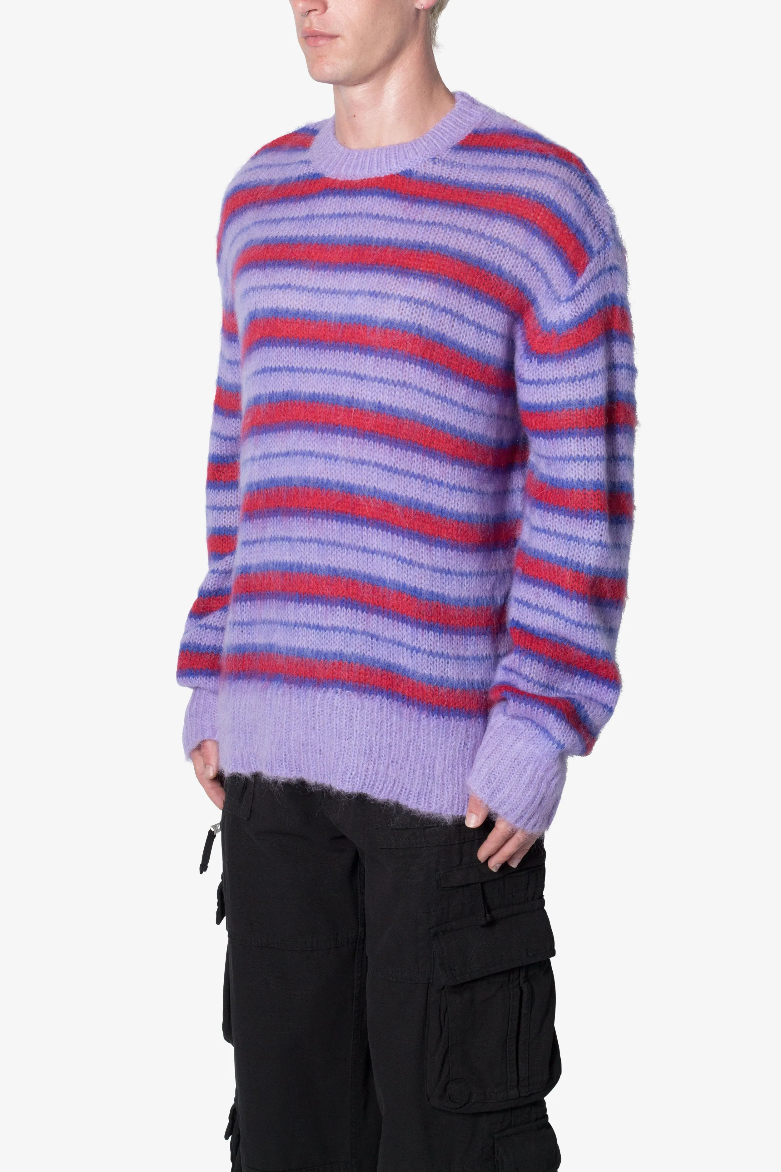 Striped Mohair Sweater - Purple sold by MNML product image thumbnail 3
