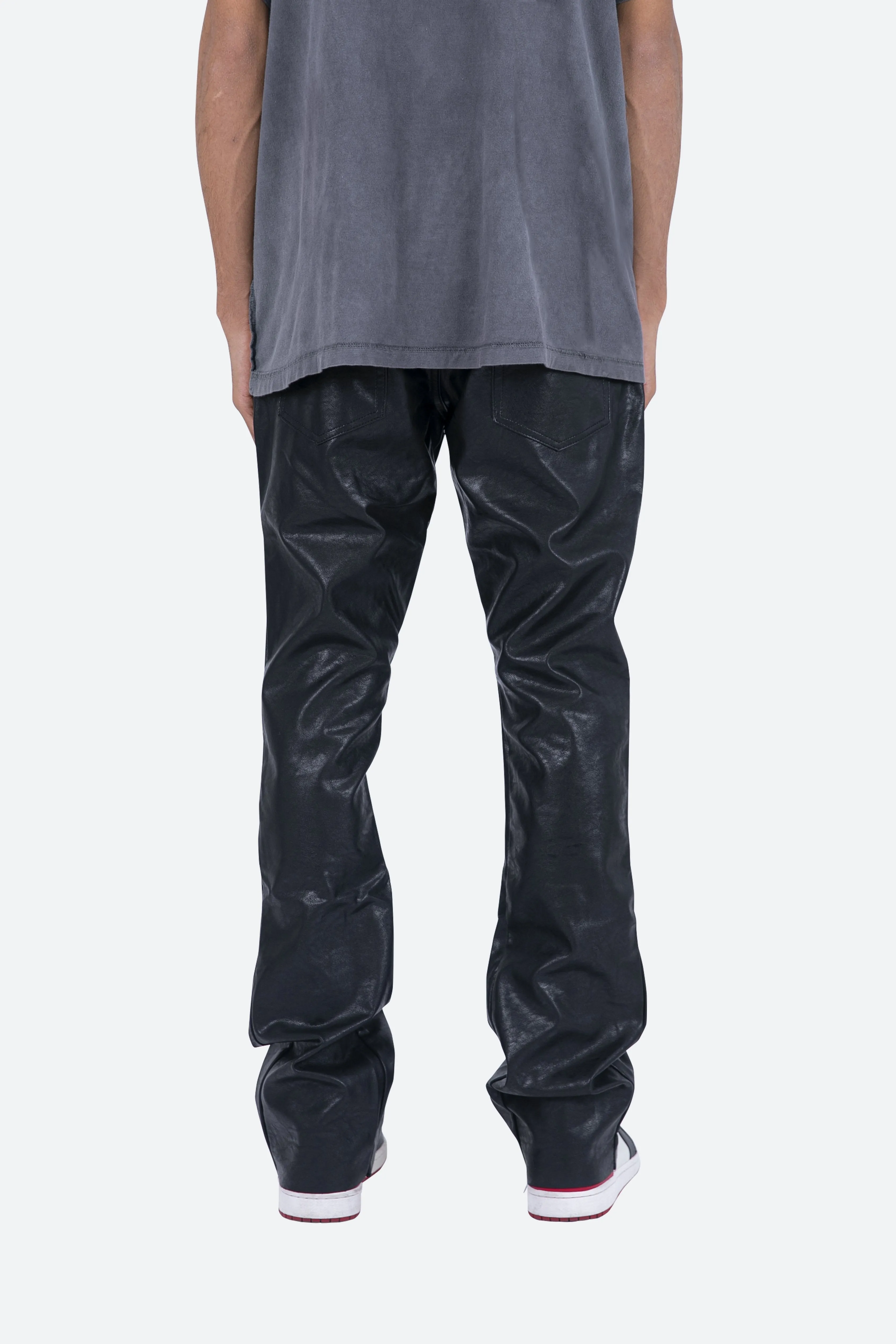 B169 Leather Flare Pants - Black sold by MNML product image thumbnail 5