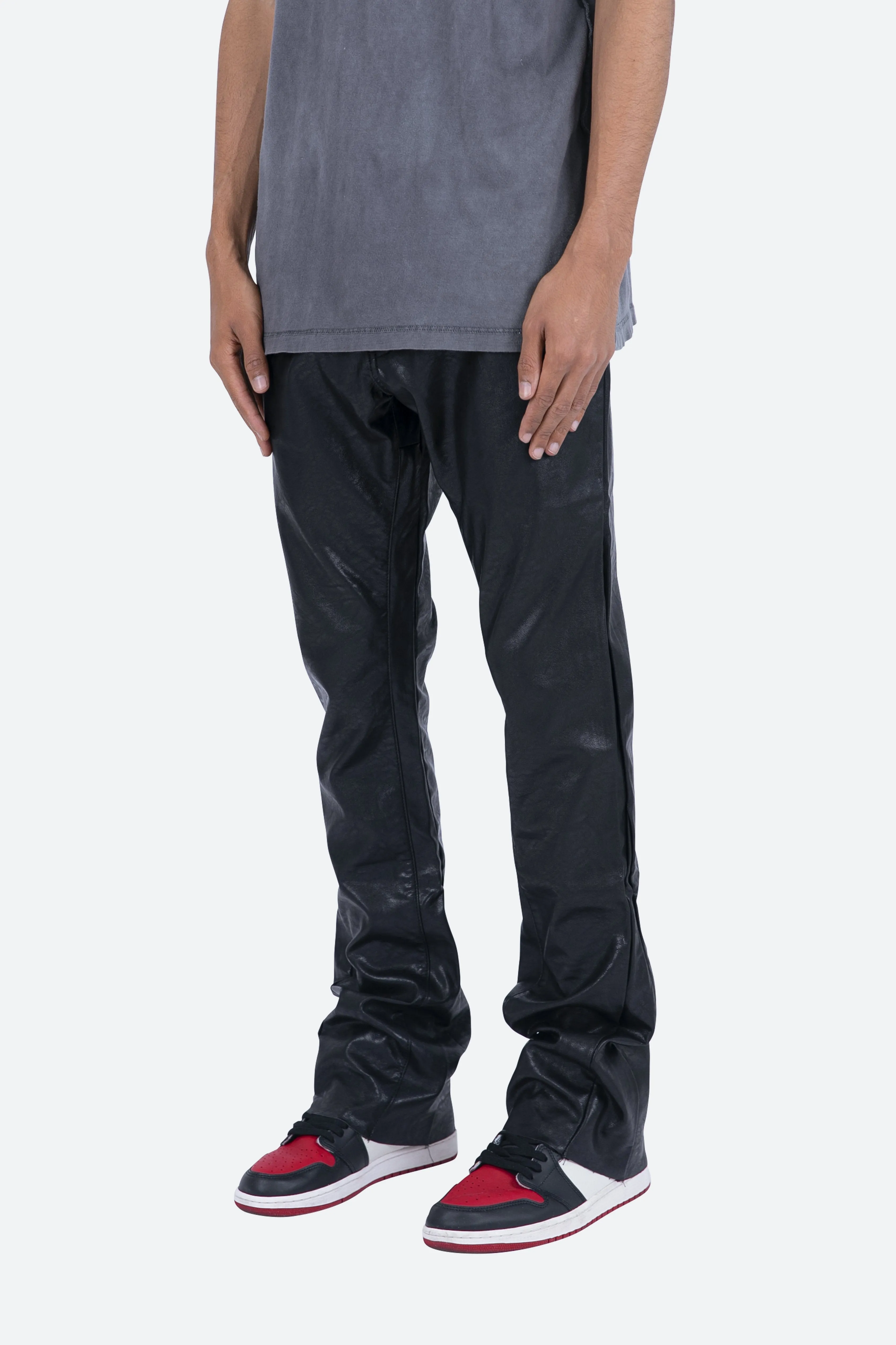 B169 Leather Flare Pants - Black sold by MNML product image thumbnail 3