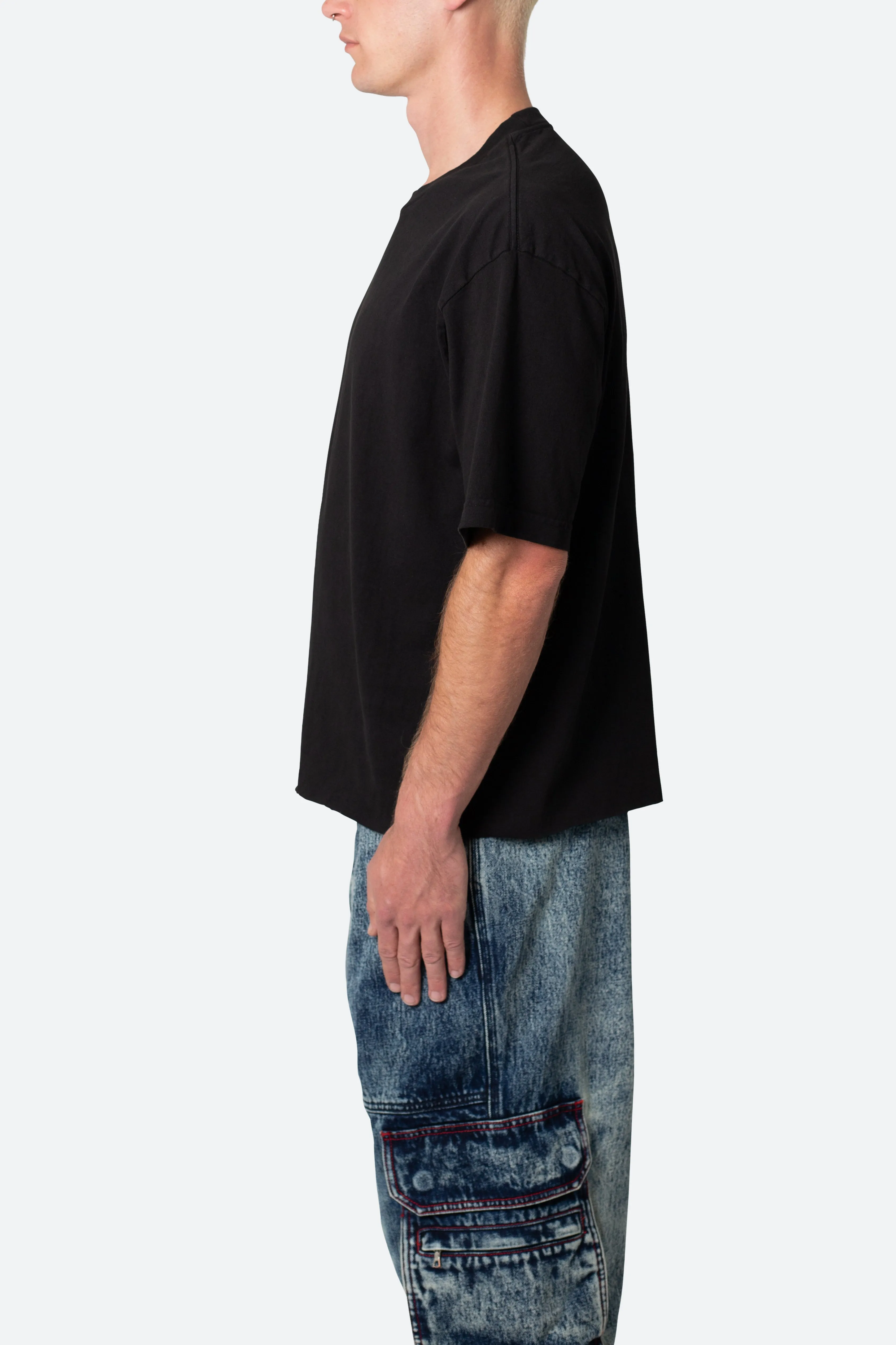 Vintage Boxy Cropped Tee - Black sold by MNML product image thumbnail 4