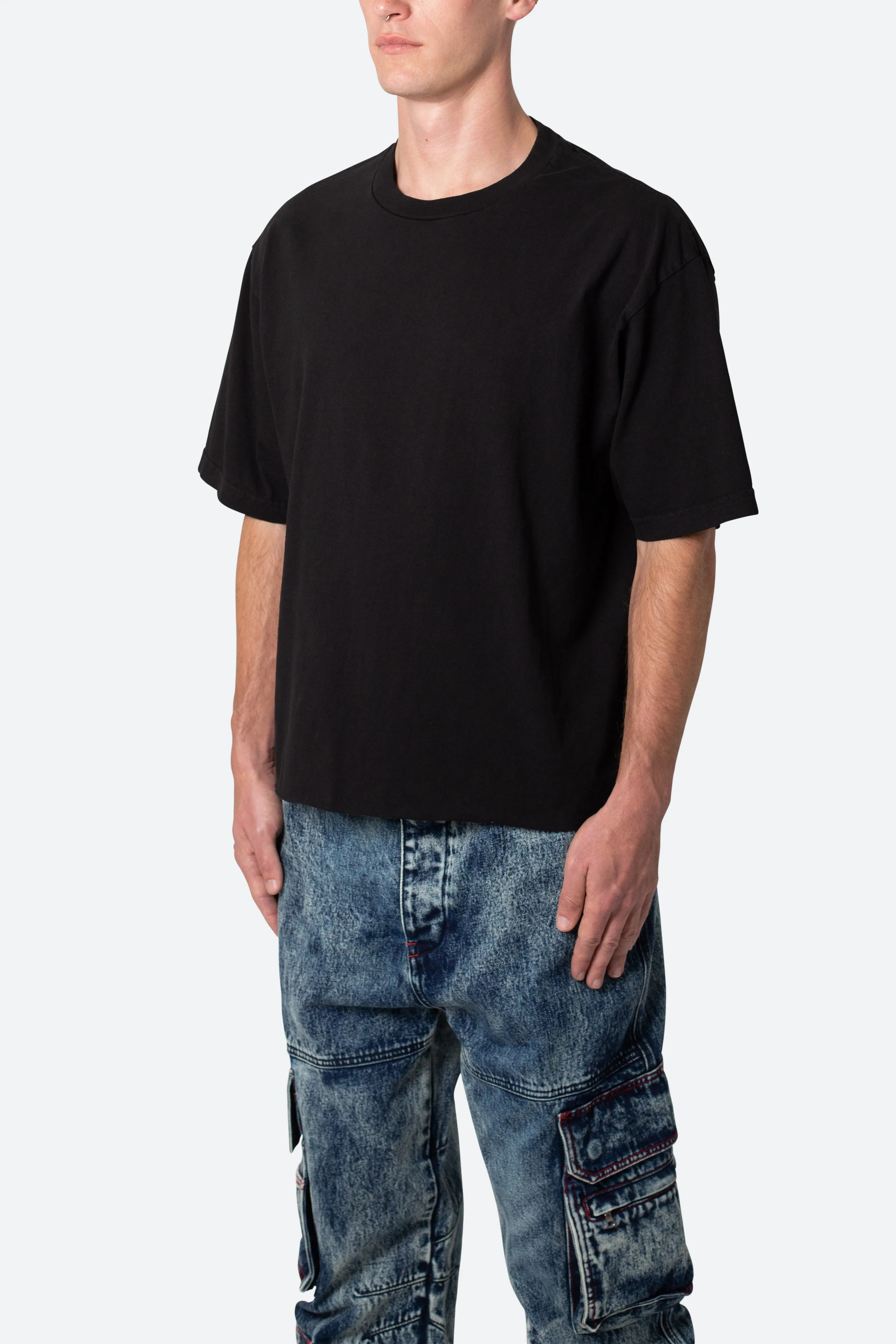 Vintage Boxy Cropped Tee - Black sold by MNML product image thumbnail 3