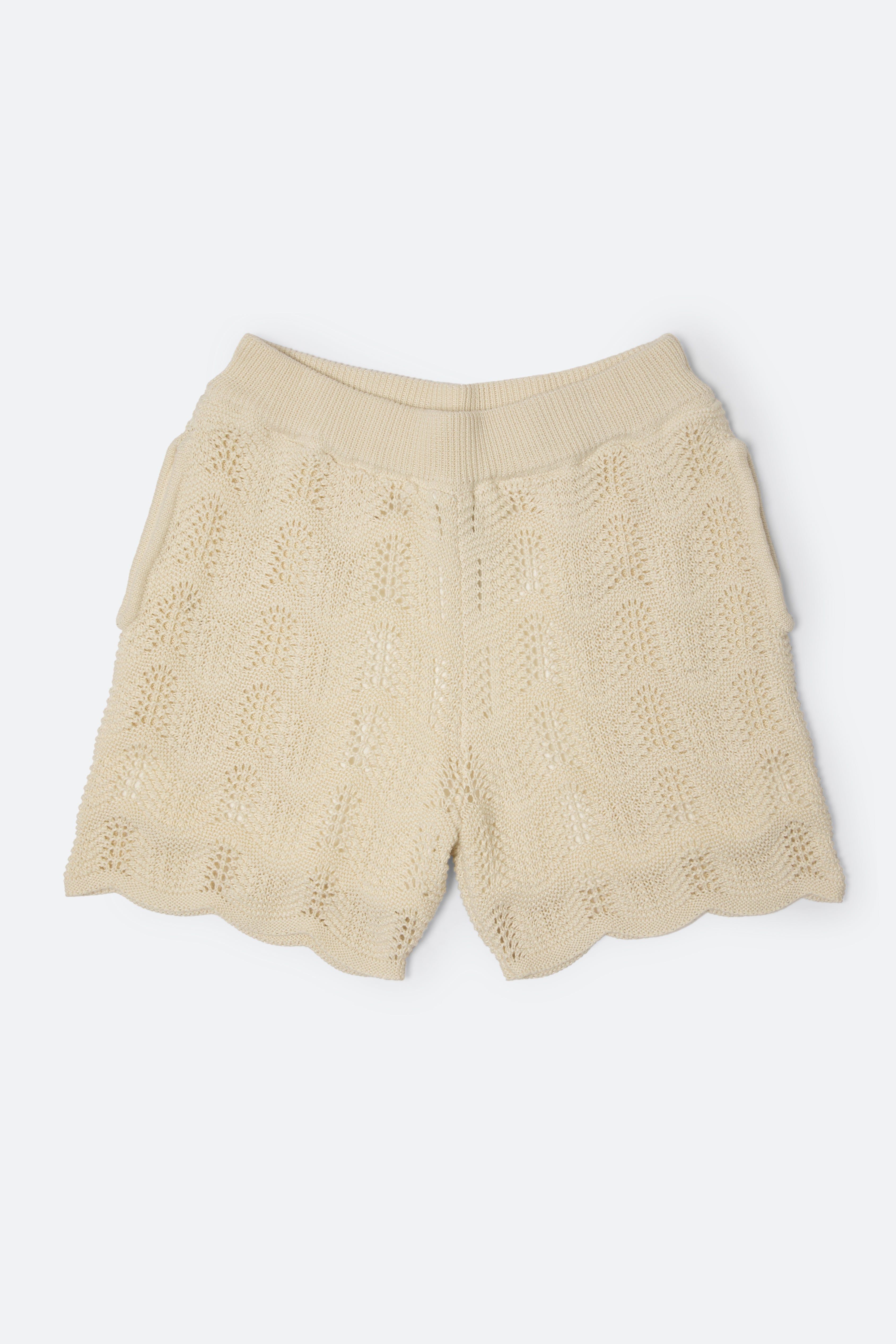 Knitted Wave Shorts - Cream sold by MNML product image thumbnail 3