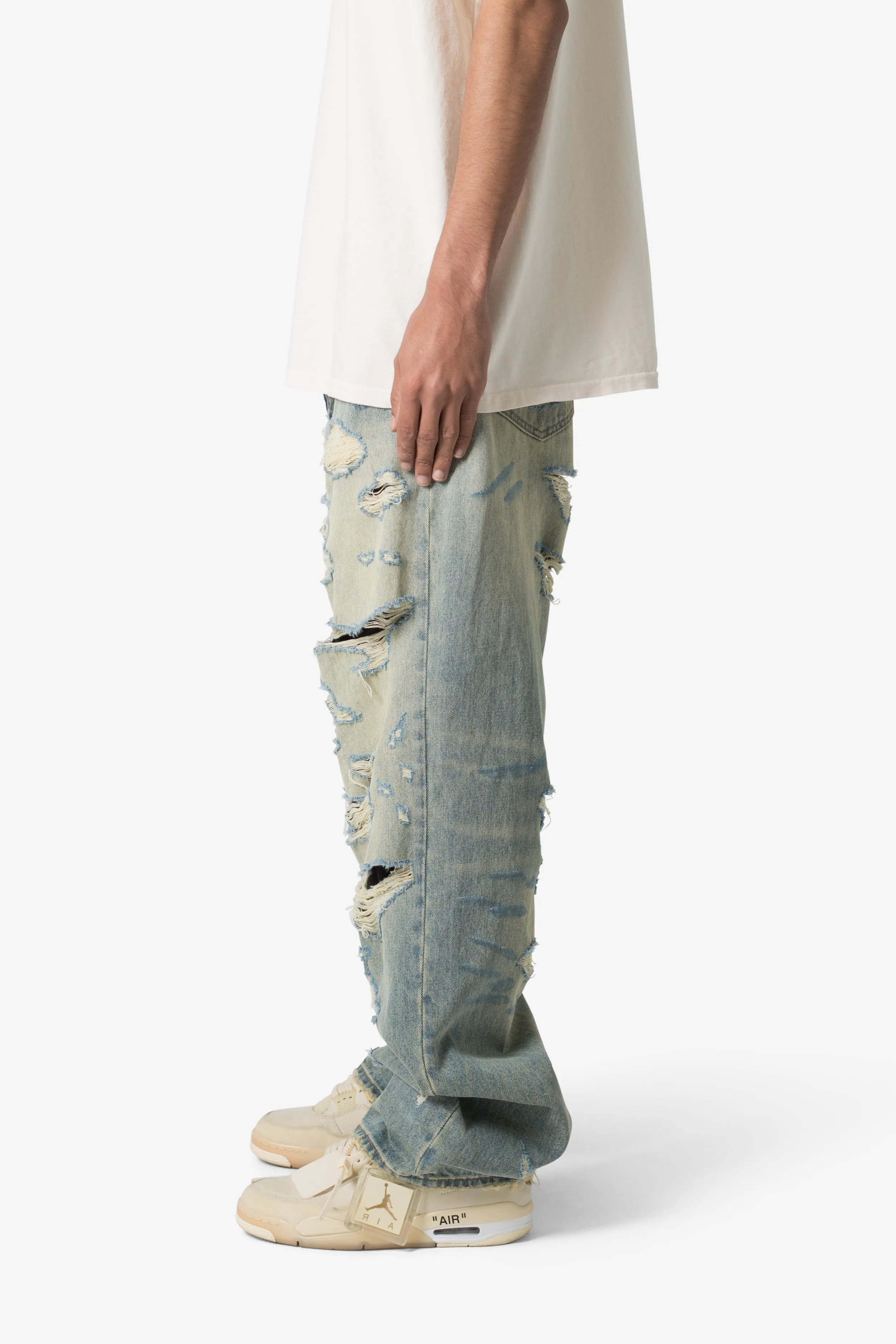 Ultra Baggy Distressed Denim - Vintage Blue sold by MNML product image thumbnail 5