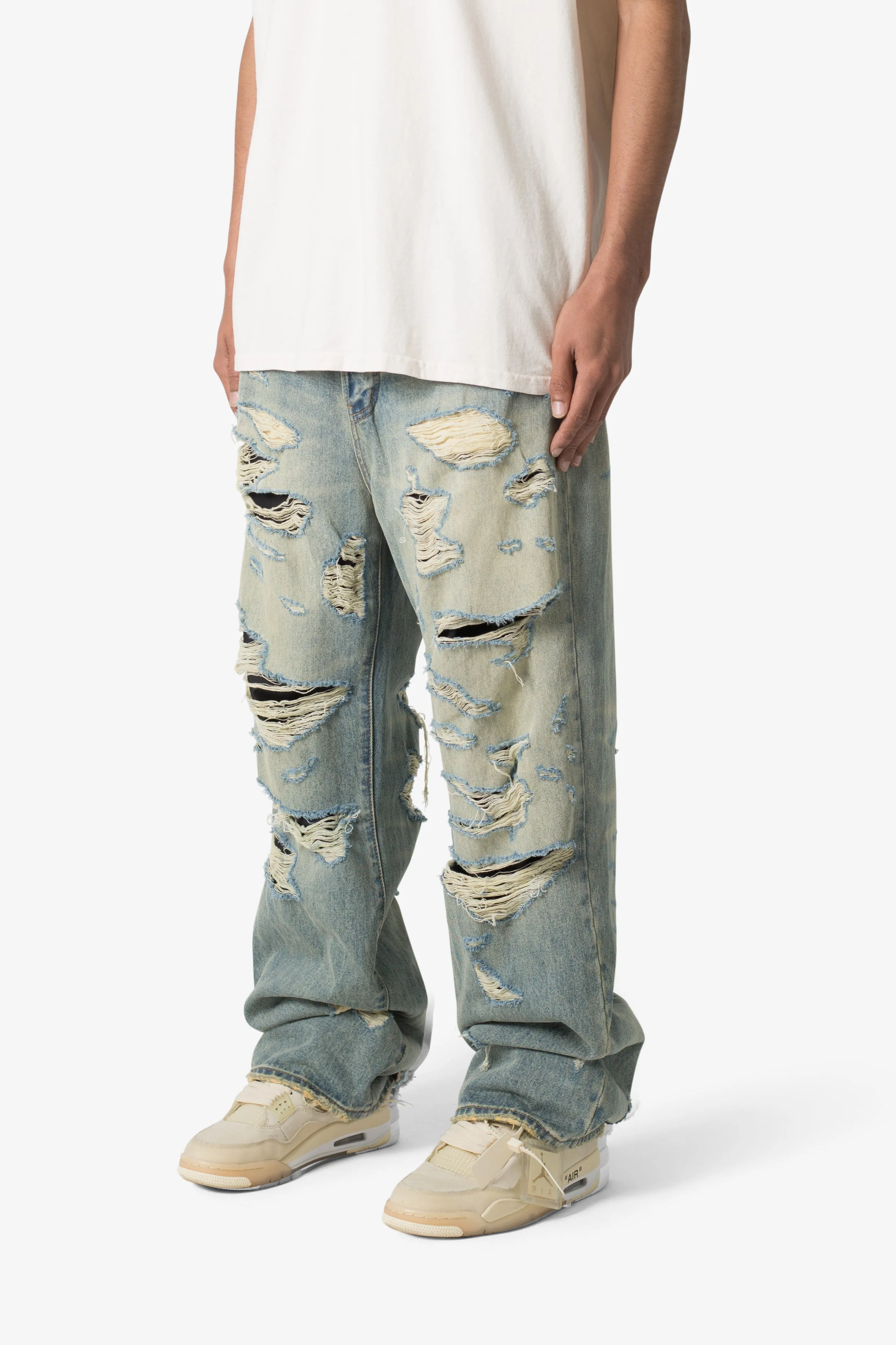 Ultra Baggy Distressed Denim - Vintage Blue sold by MNML product image thumbnail 4