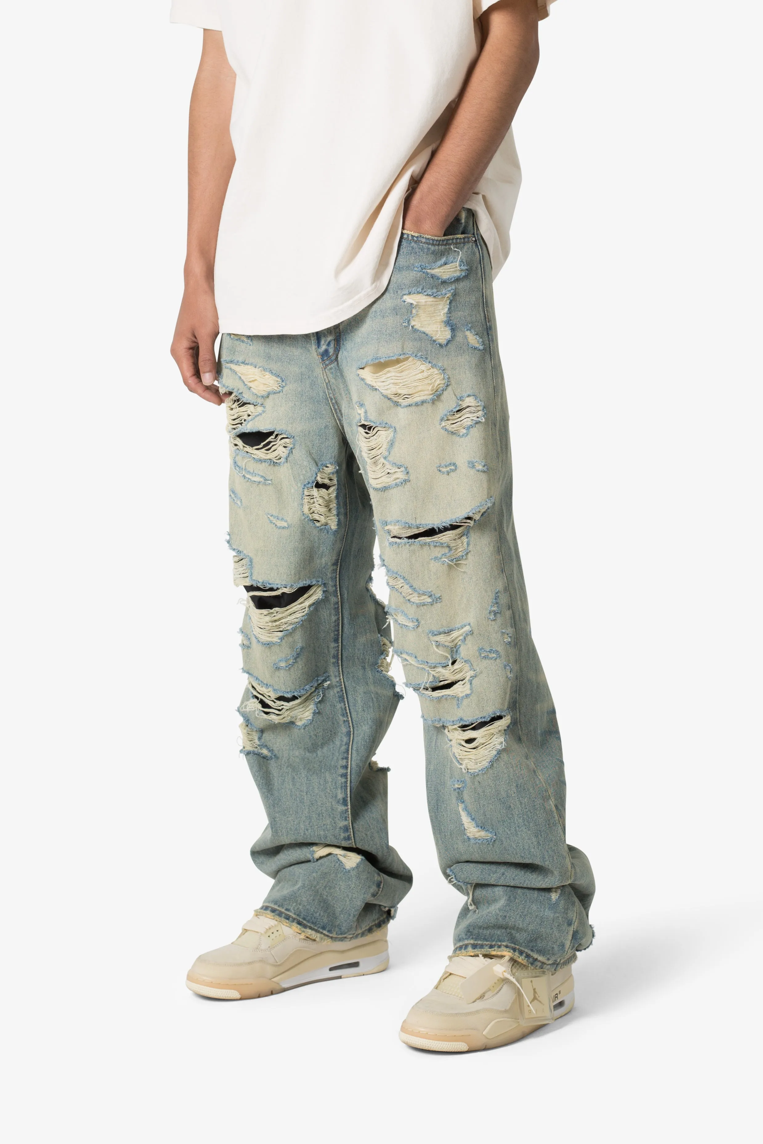 Ultra Baggy Distressed Denim - Vintage Blue sold by MNML product image thumbnail 2